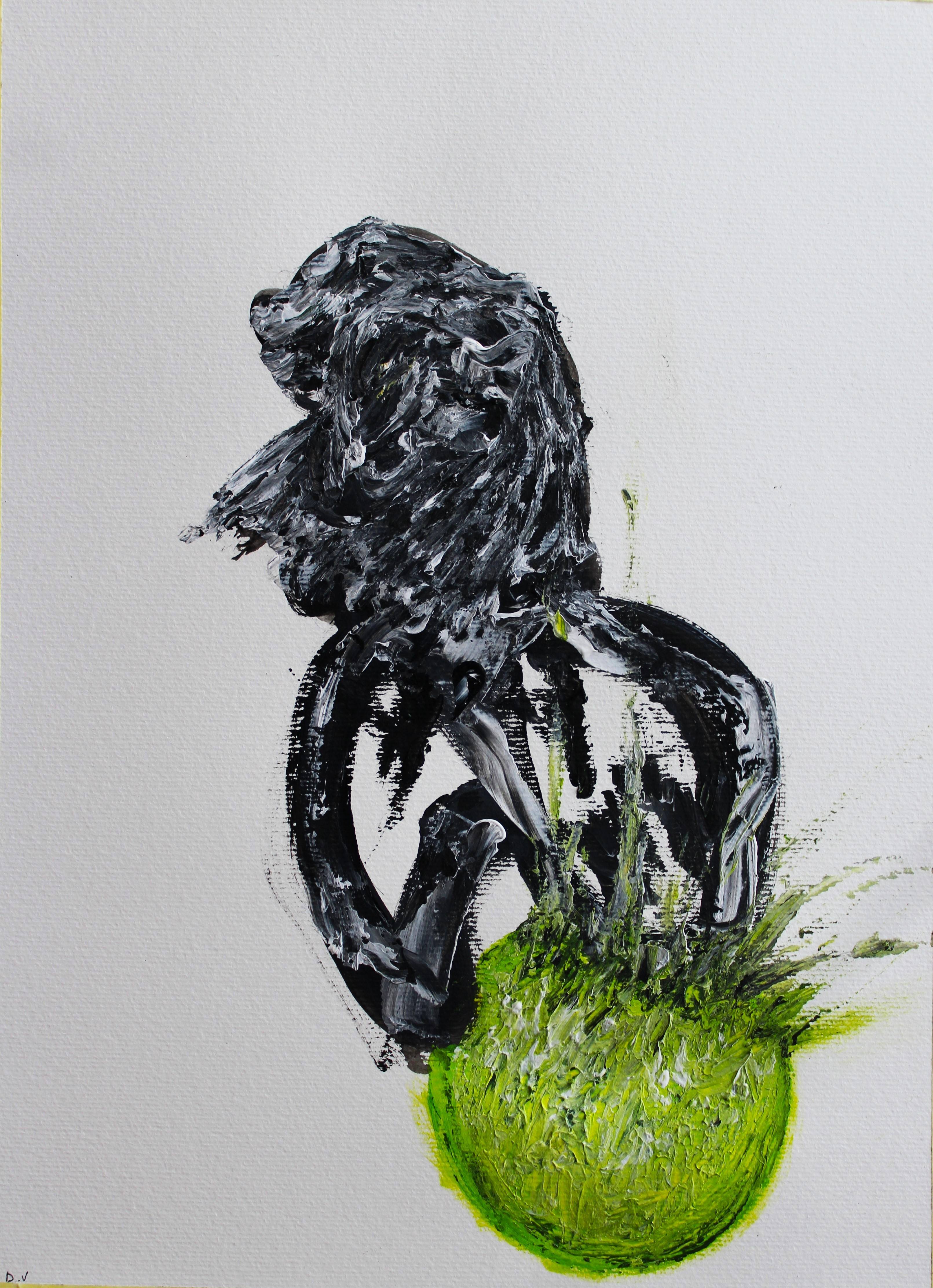N°1038 (acrylique sur papier 42cm X 29.7cm). 