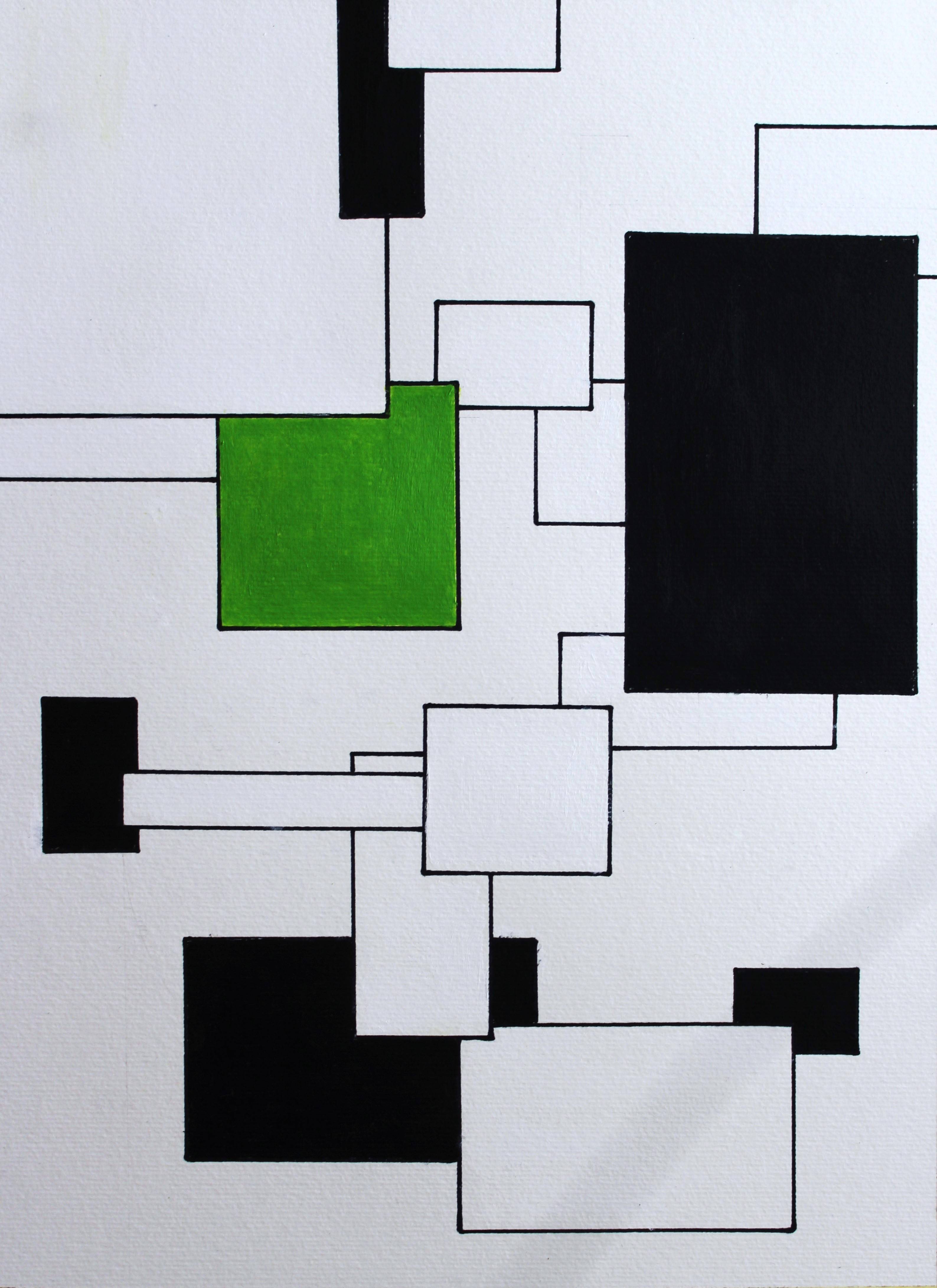 Série, 3 (acrylique sur papier 42cmx29.7cm). 