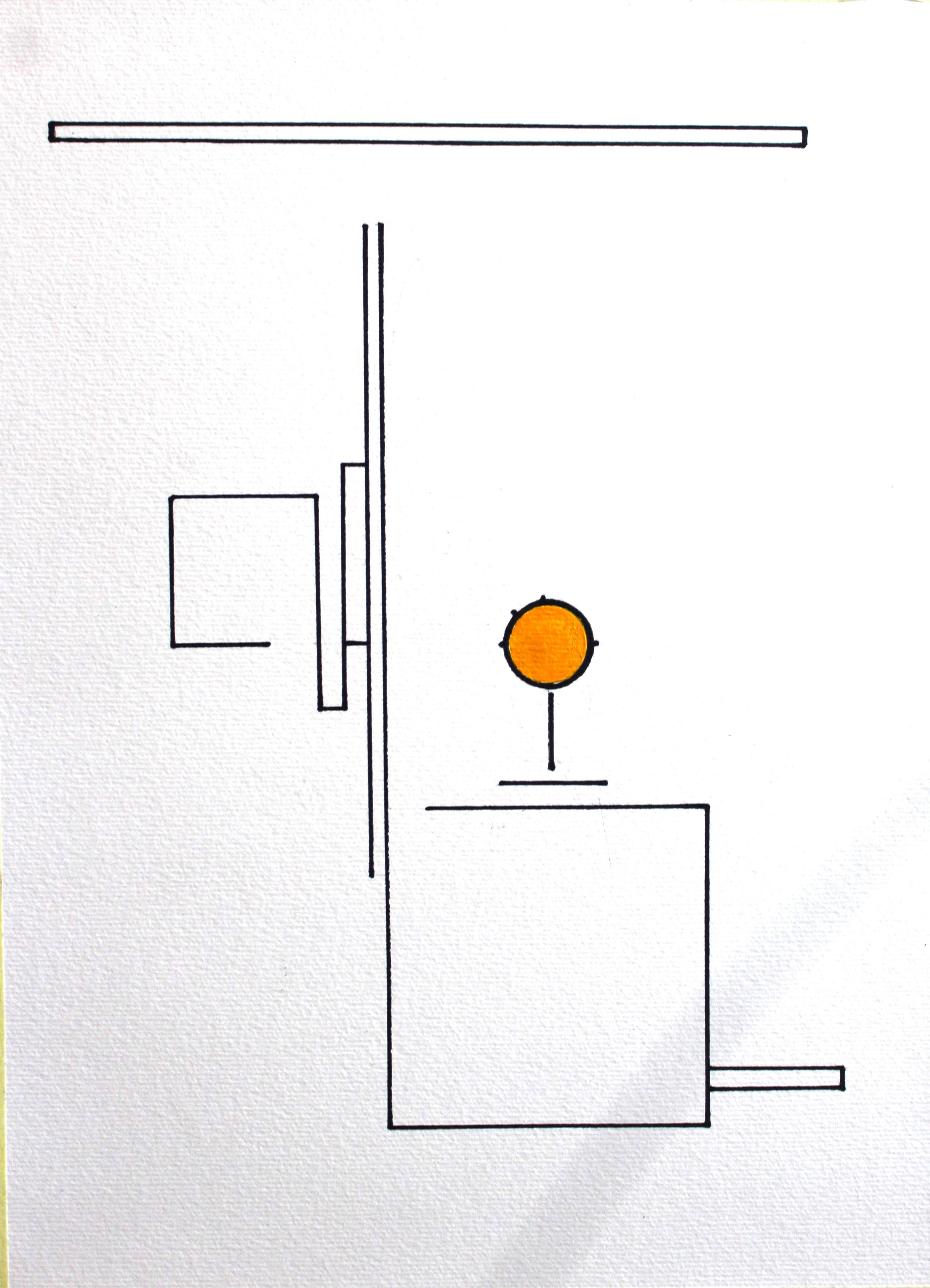 Aube (acrylique sur papier 29.7cmx42cm). 