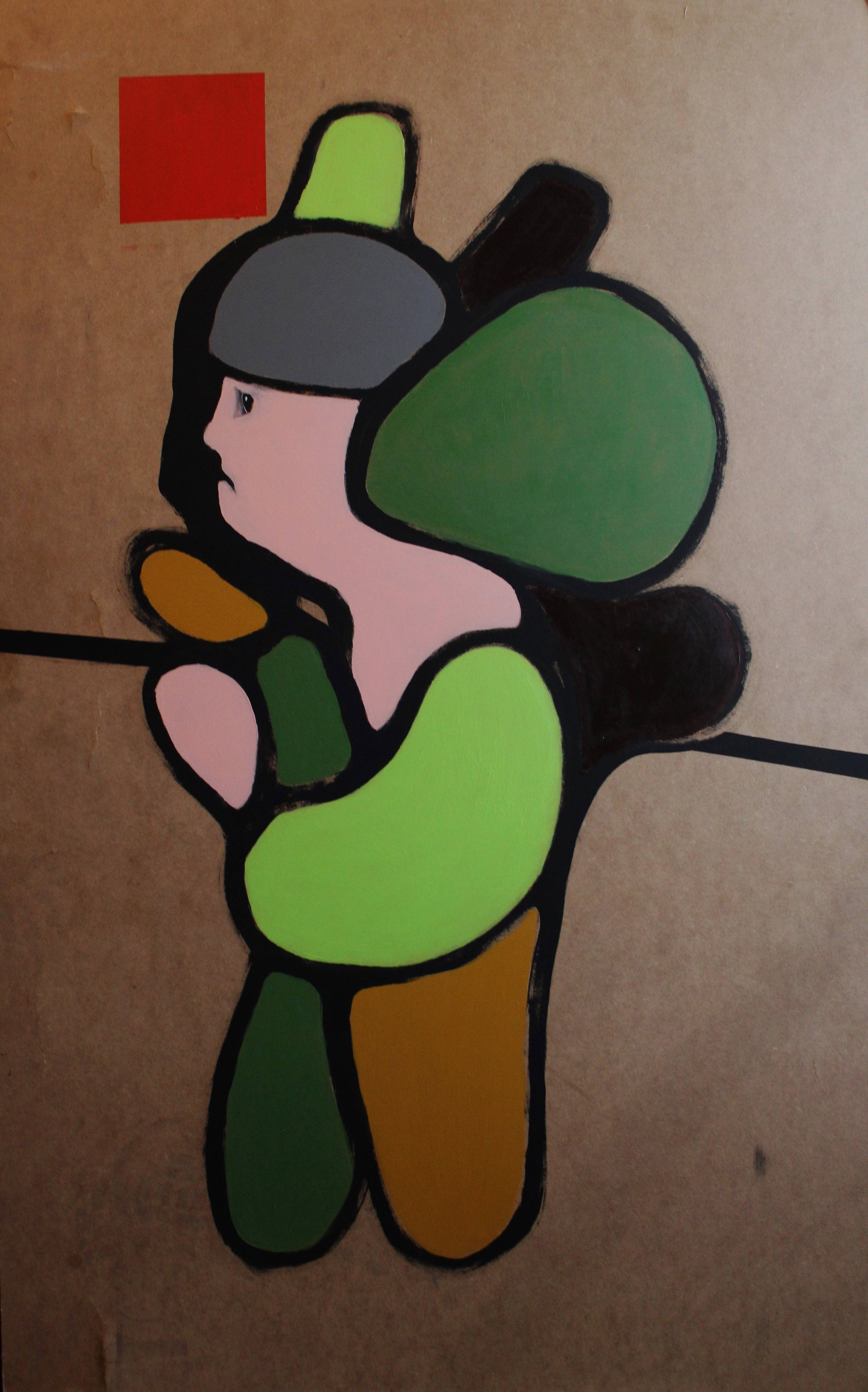 Camouflage. (Acrylique sur matière indéfinie 115cmx75cm). 