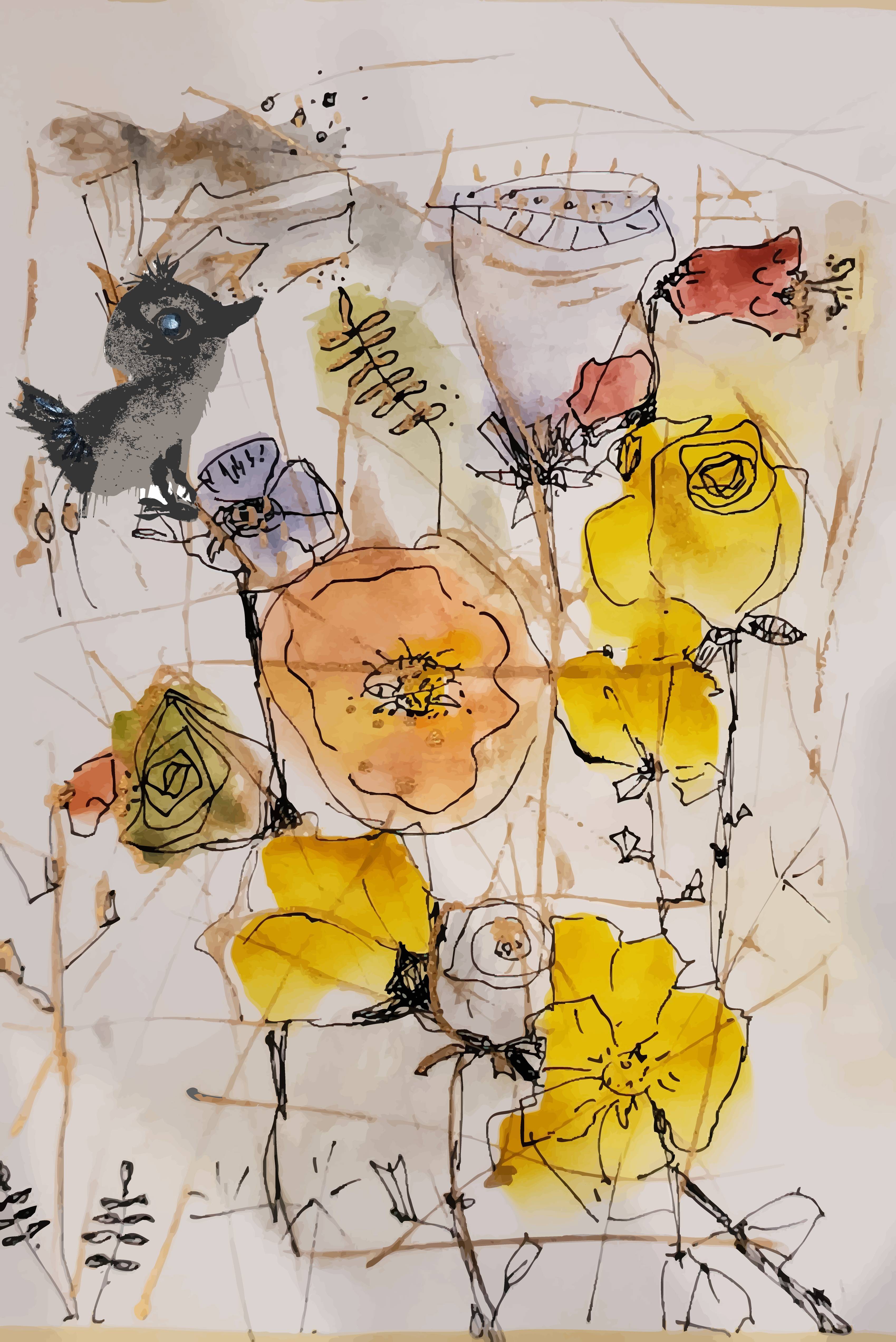 Little Bird and the garden.  Natalia Flaherty