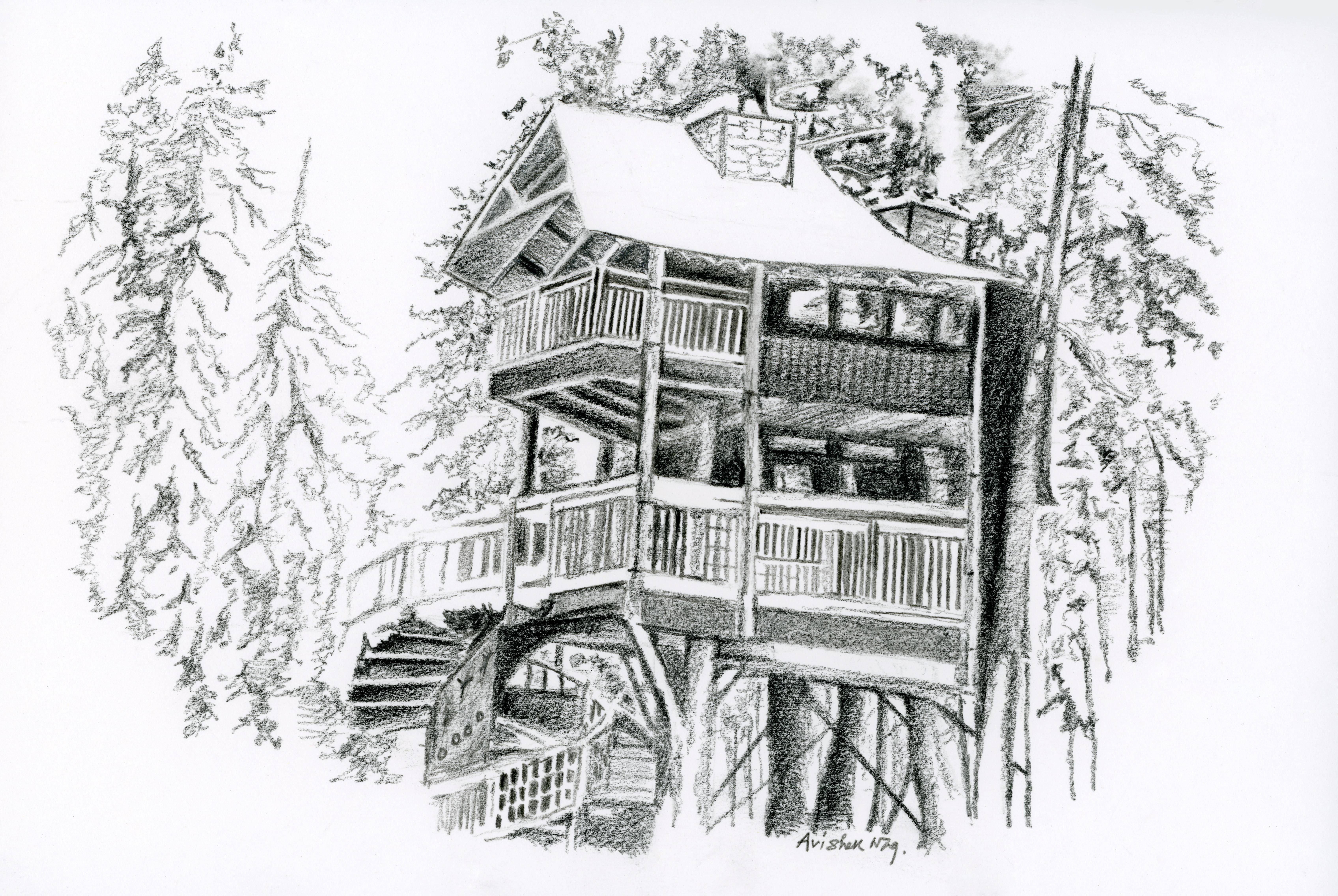 Snow covered cabin in the woods. Avishek Nag Avishek Nag