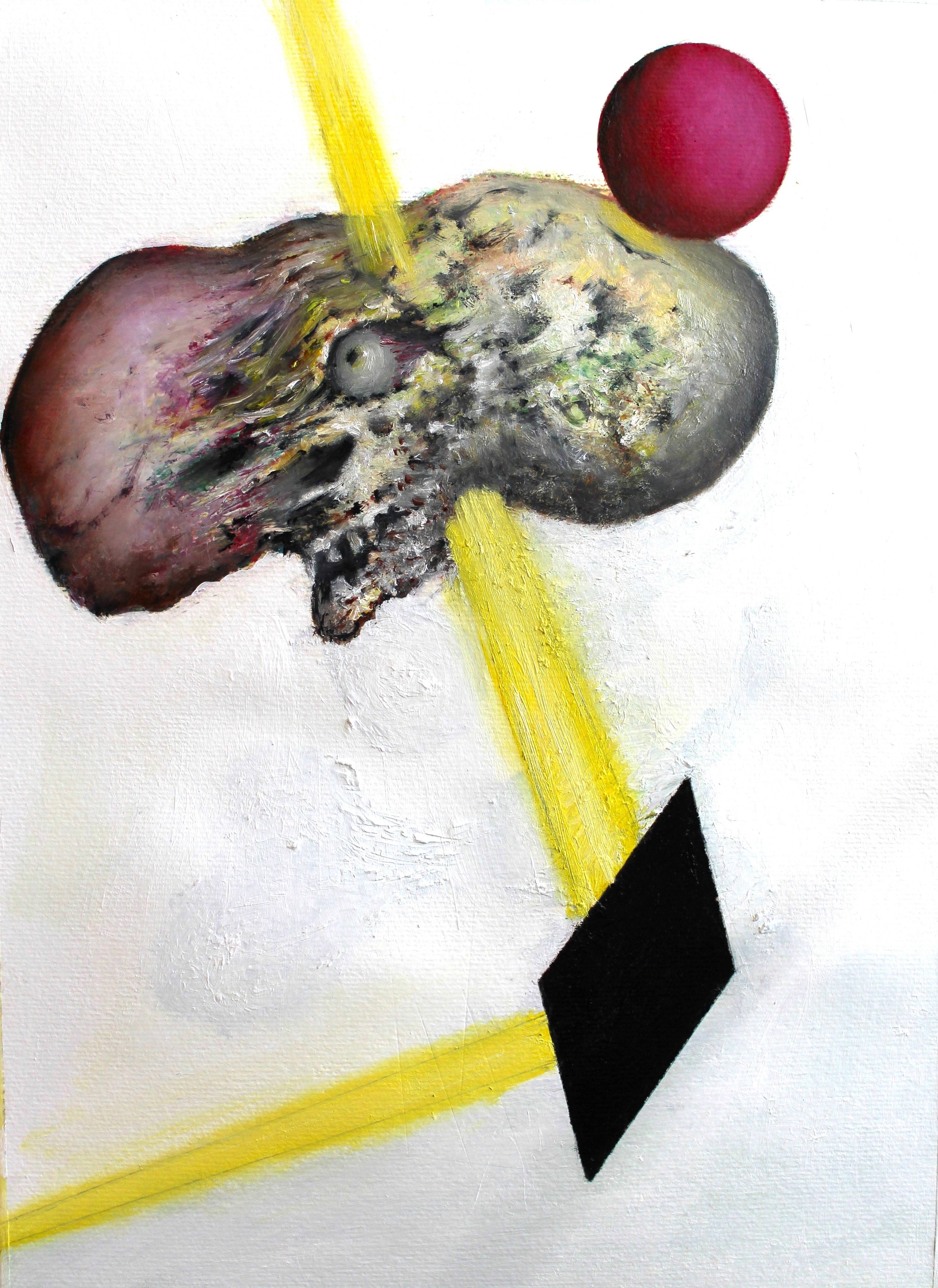 Dissocié par reflet (peinture à l'huile sur papier 29.7cmX42cm)). 