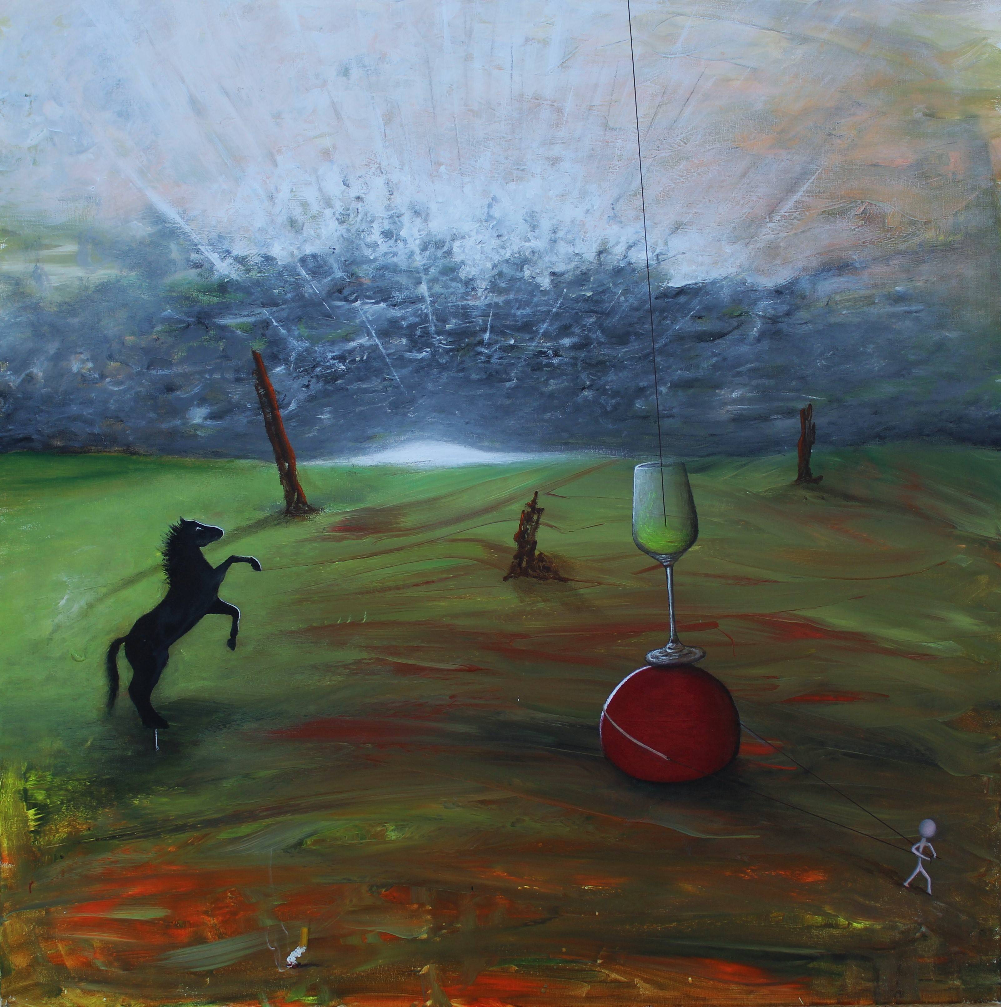 Le carrousel d'une aube… (Acrylique sur toile 80cm X 80cm). 