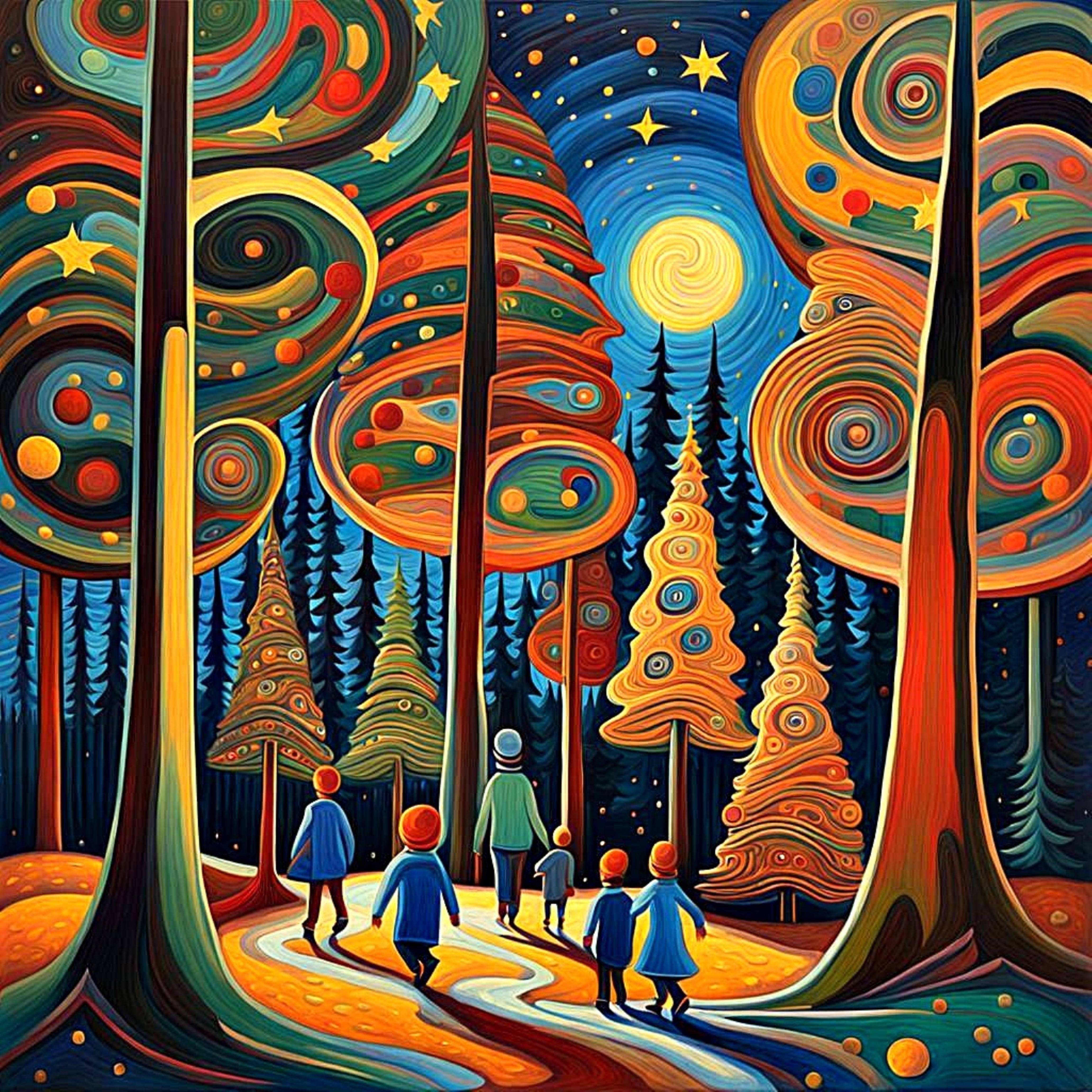 The Enchanted Forest in Moonlight. 
