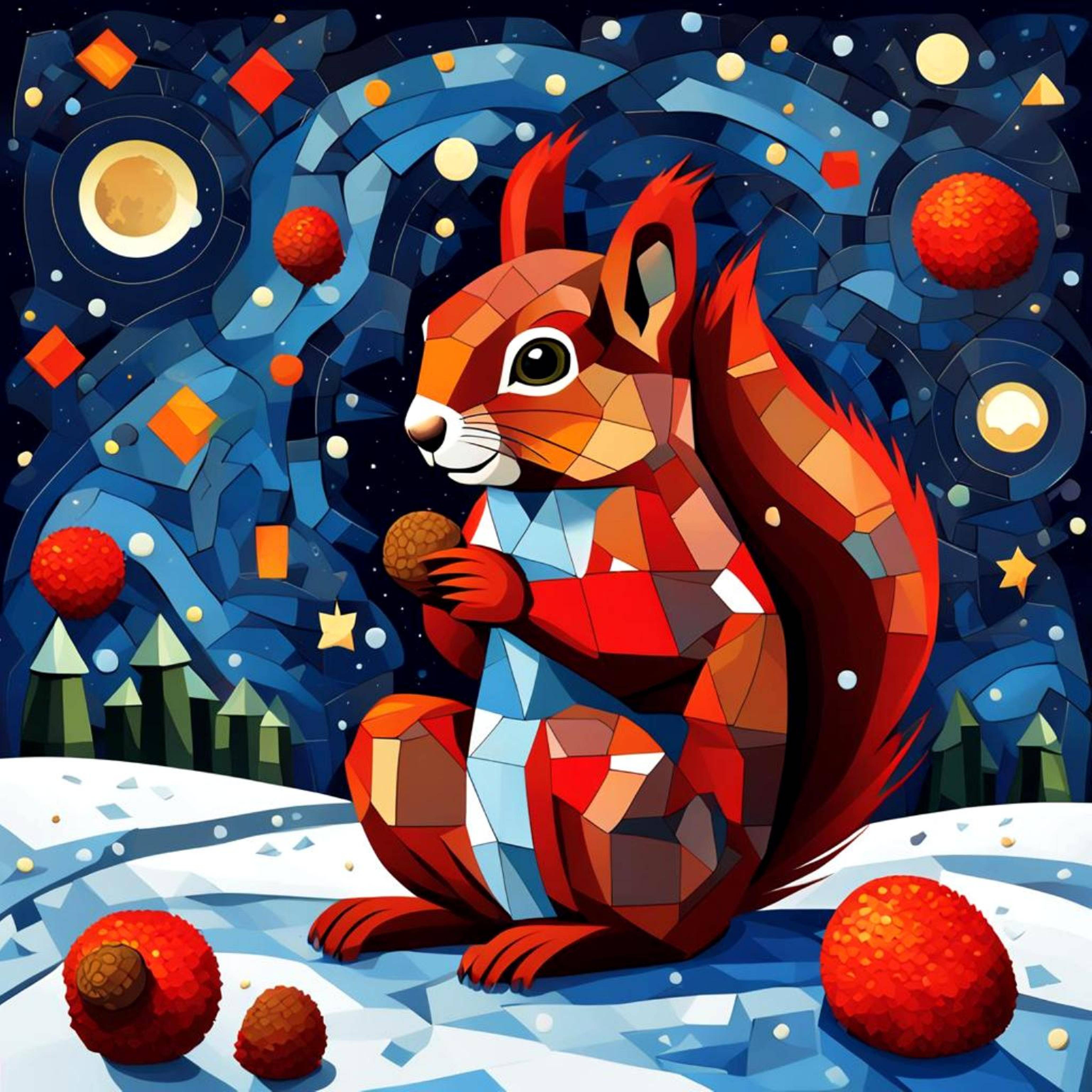Squirrel in the snow. 10. 
