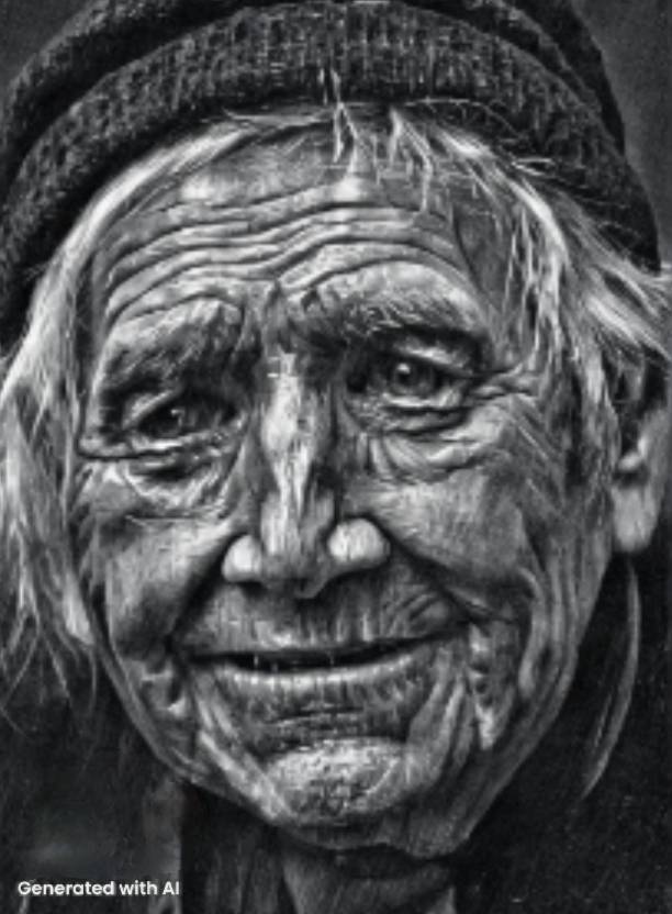 Portrait d'une vieille femme ridée. Artiste Généré Par l'ia