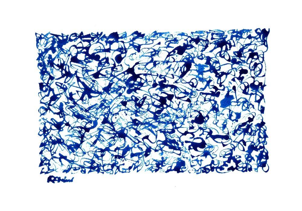 Blue abstract 2 - 4. Robert A Ireland Contemporary Artist