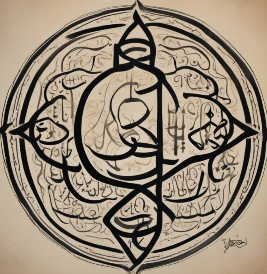 Modern calligraphy, geometric, letters. Ayşegül