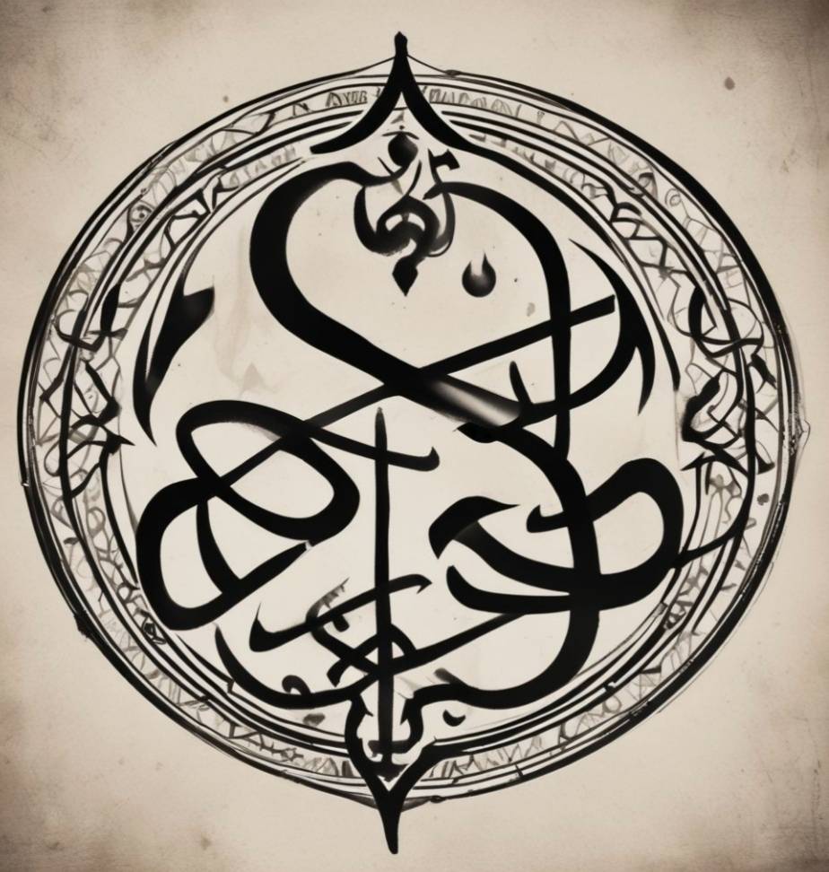Calligraphy geometry art painting. Ayşegül
