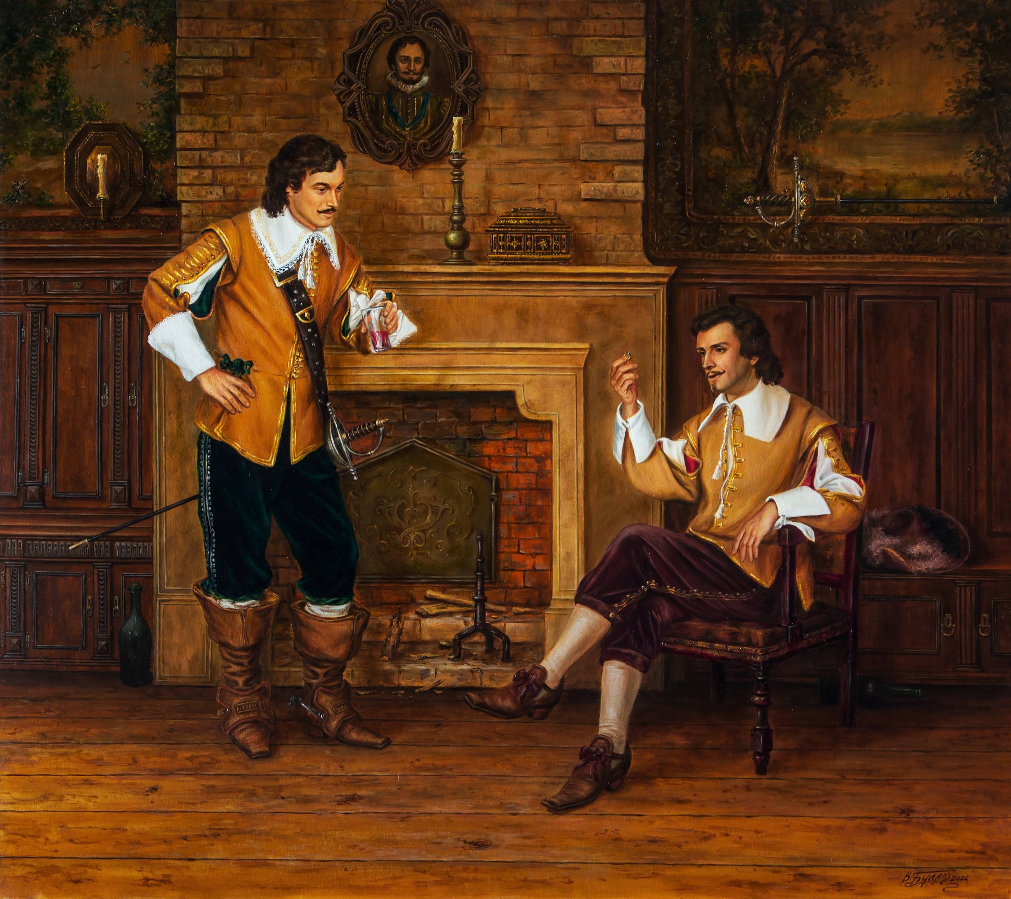 Oil painting «Ring of Athos» - Based on A. Dumas's «The Three Musketeers». Ukrainian Vintage