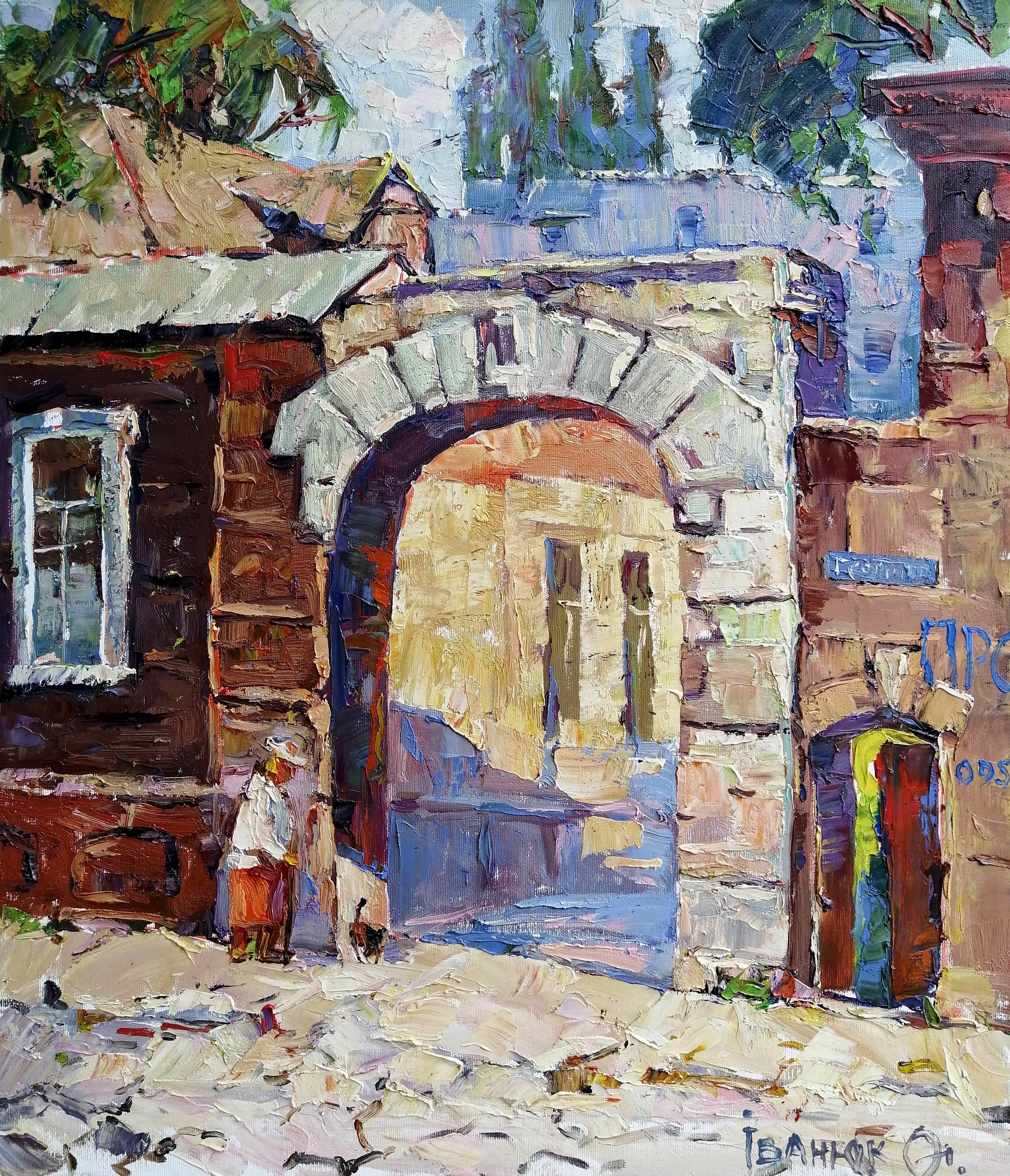 Oil painting City of Mariupol. Ukrainian Vintage