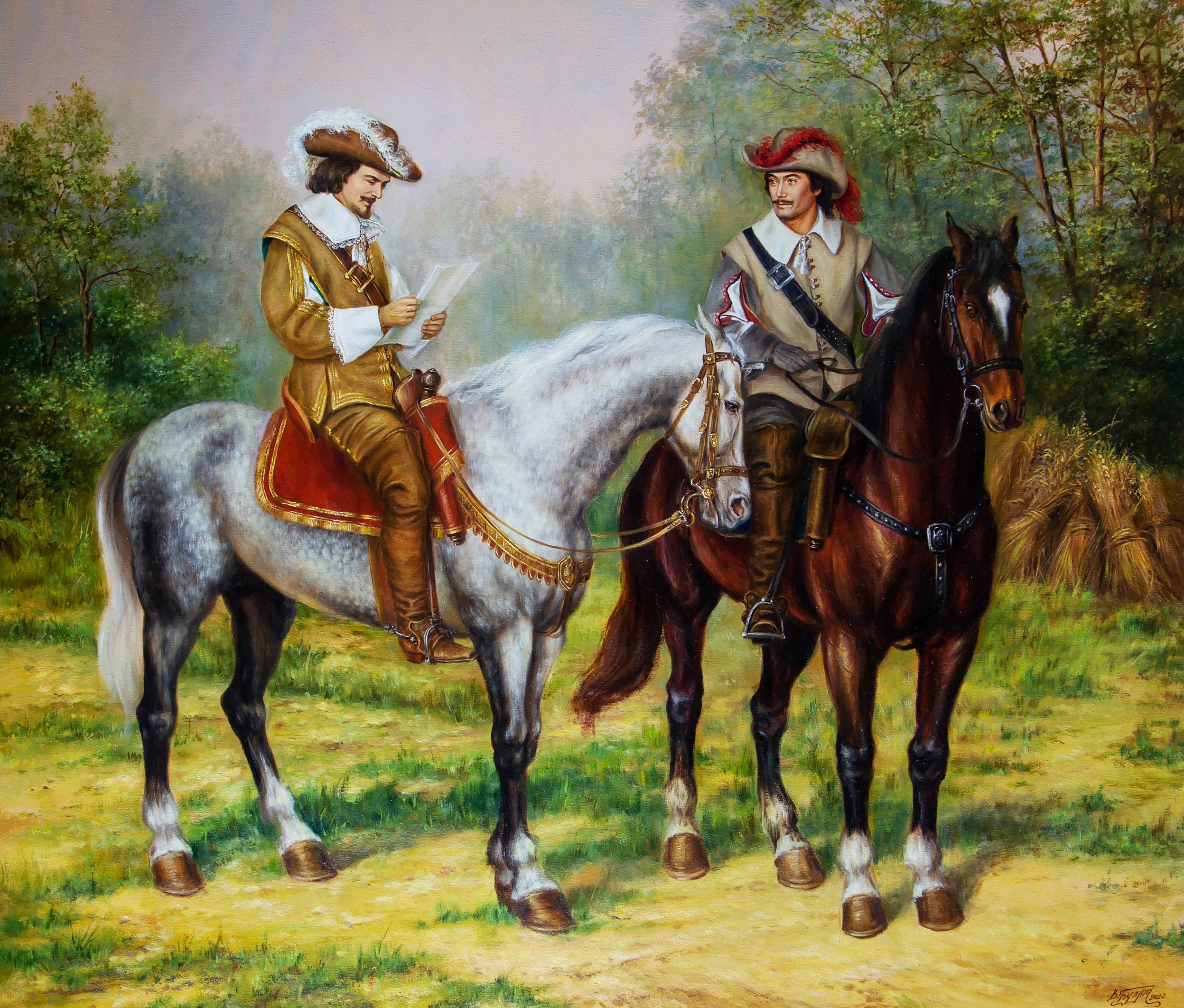 Oil painting «Letter from the Queen» - Based on A. Dumas's «The Three Musketeers. Ukrainian Vintage