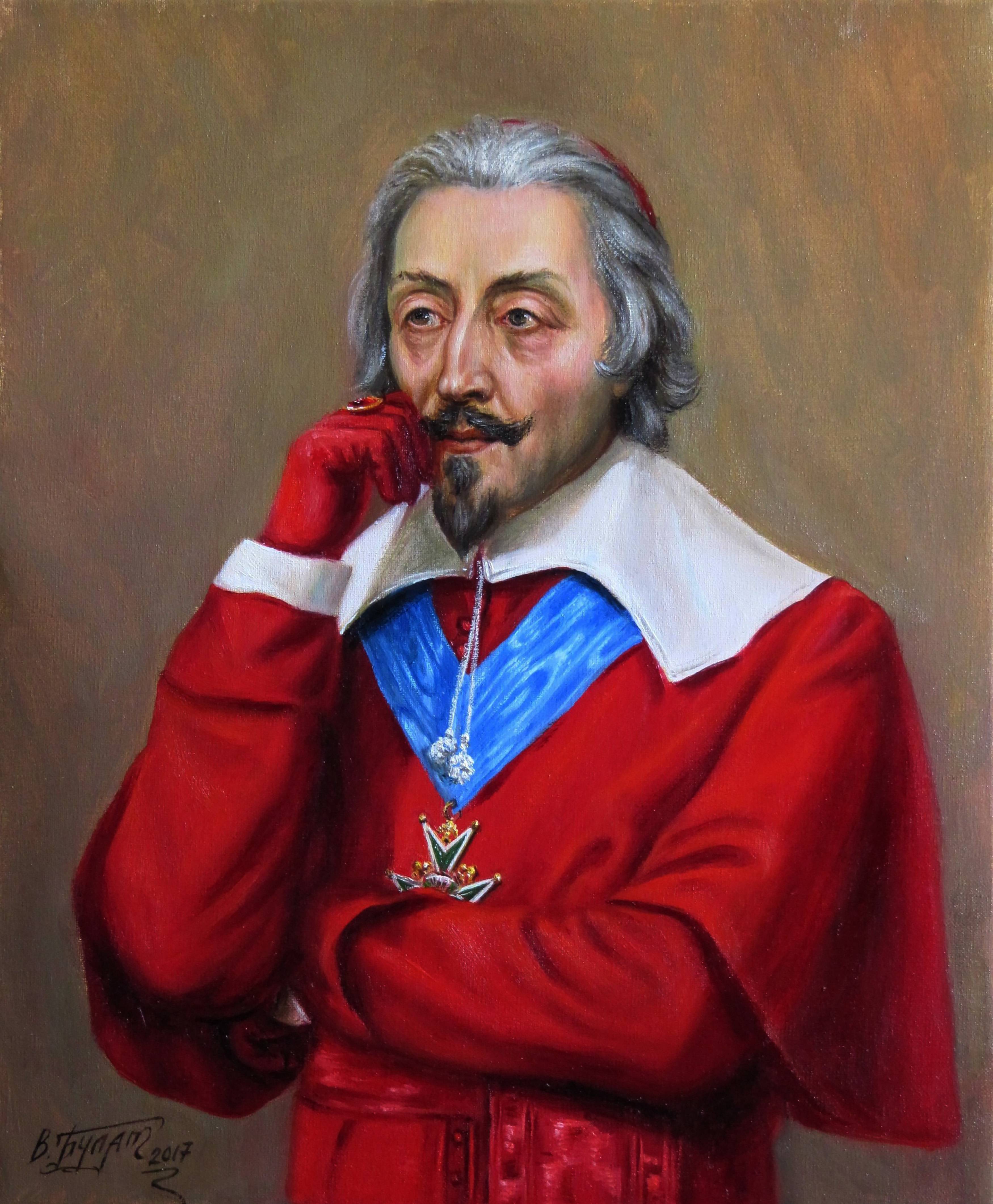 Oil painting «Richelieu» - Based on A. Dumas's «The Three Musketeers». Ukrainian Vintage