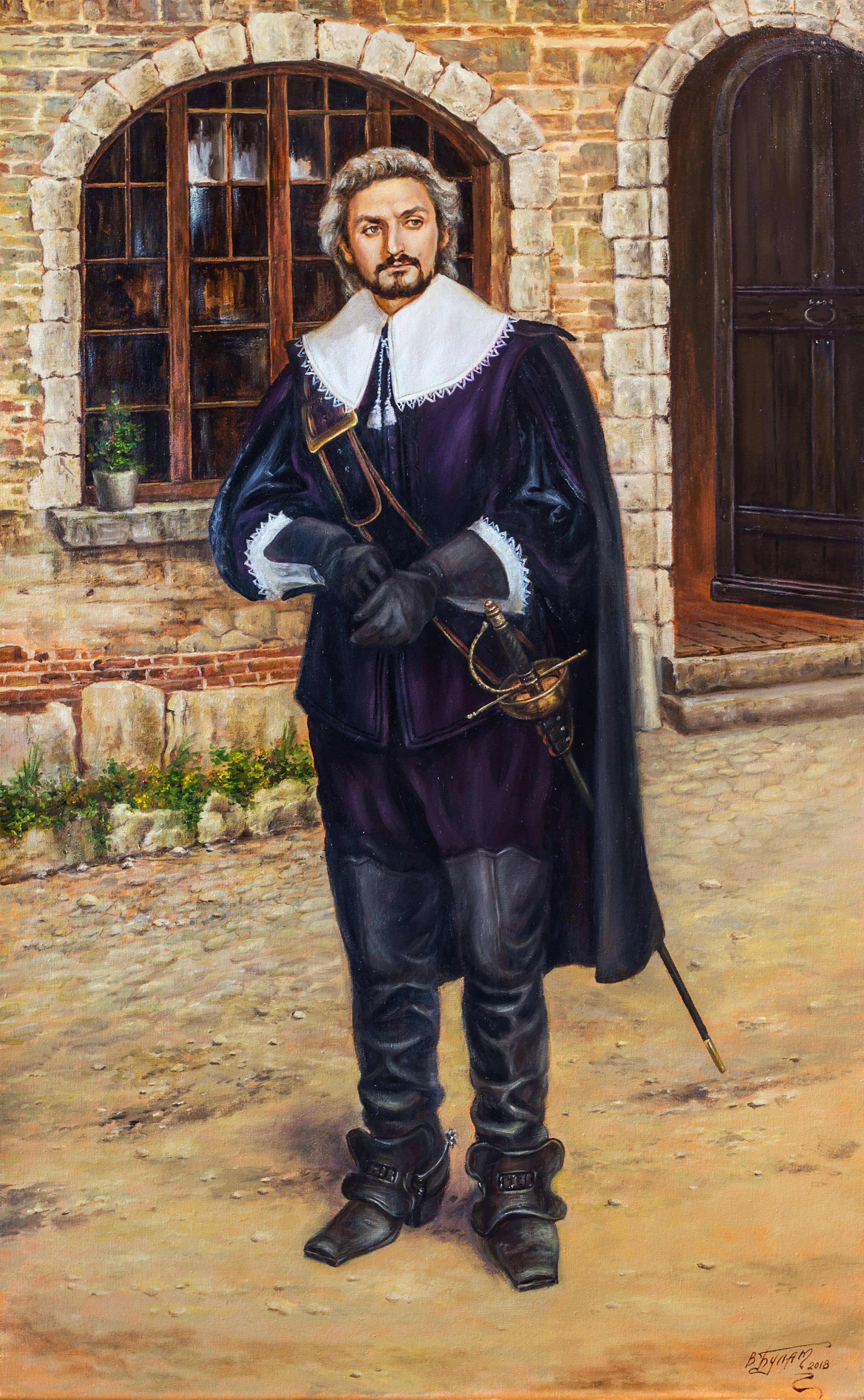 Oil painting «i Rarely Laugh» - Based on A. Dumas's «The Three Musketeers». Ukrainian Vintage