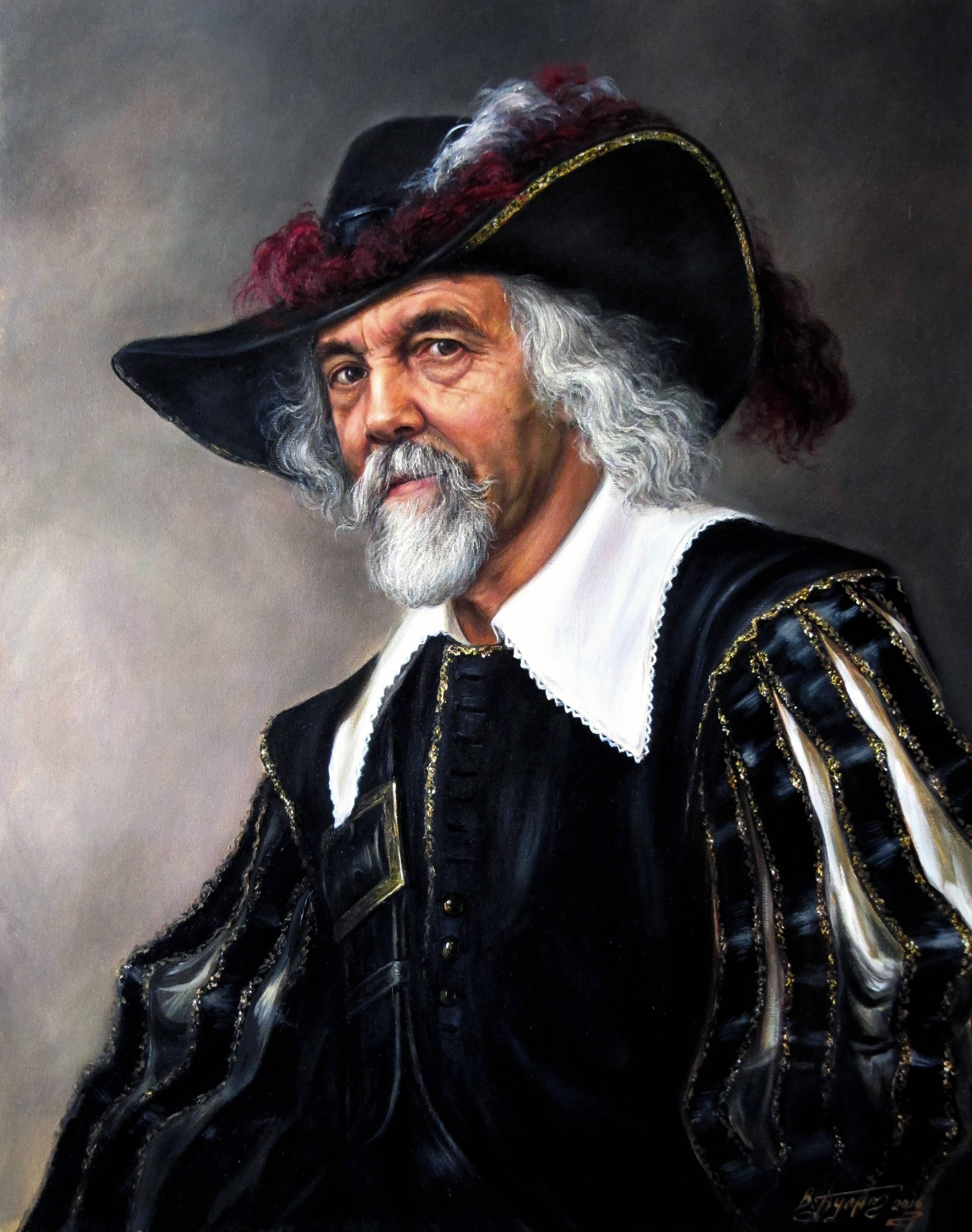 Oil painting «Keep Your Friends'Luck» - Based on A. Dumas's «The Three Musketee. Ukrainian Vintage