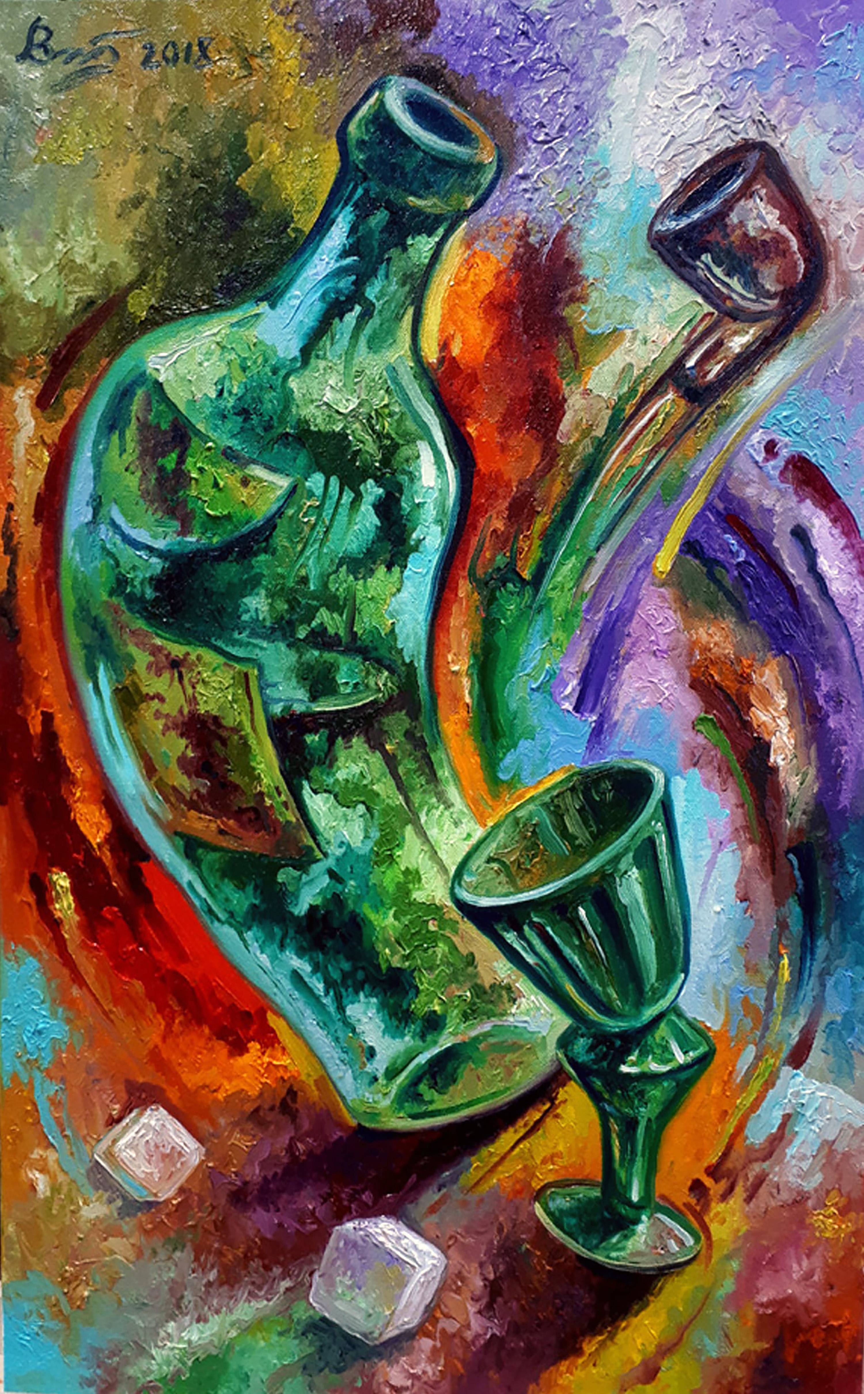 Oil painting Absinthe please. Ukrainian Vintage