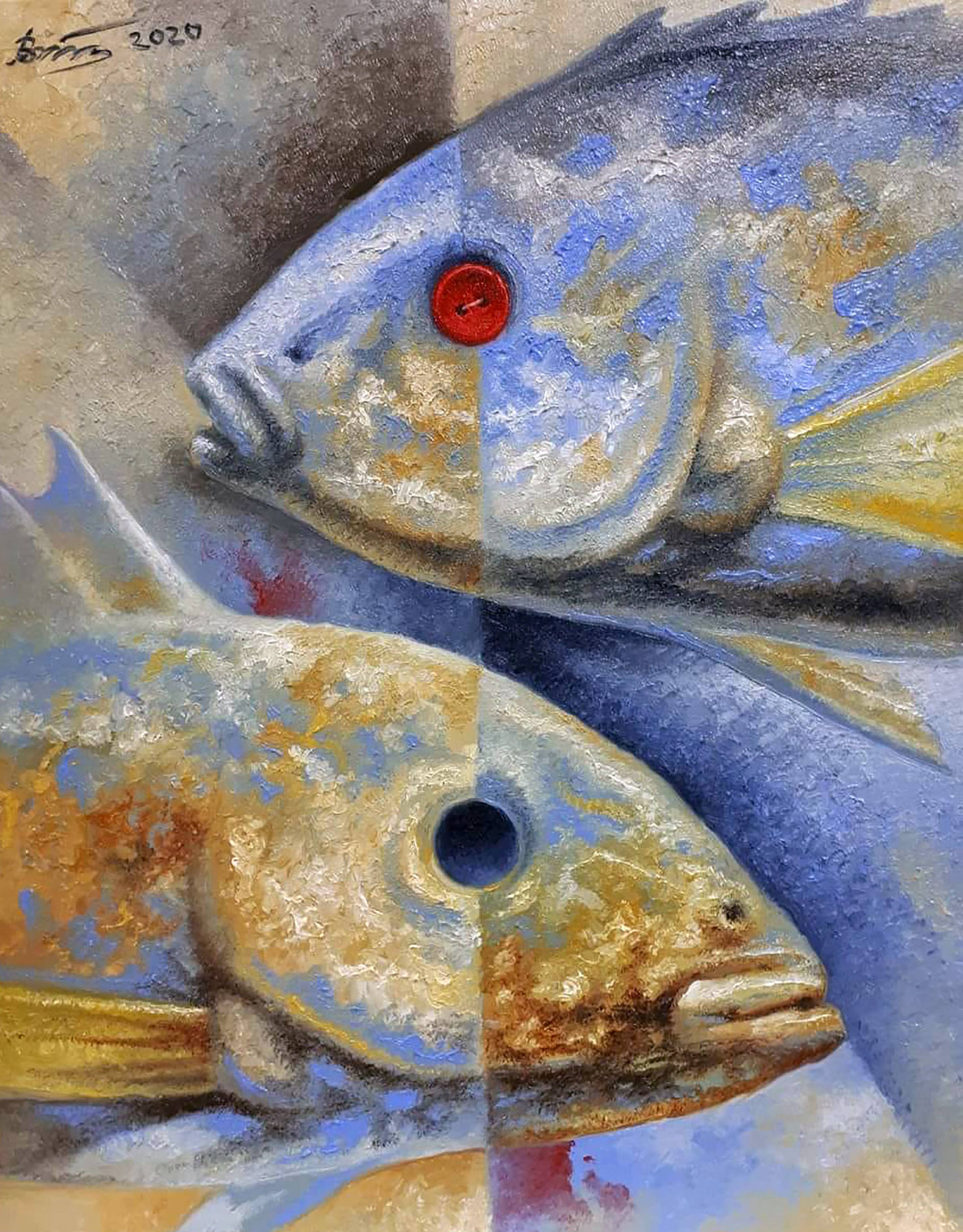 Oil painting The Desire for Gold. Sergey Voichenko Ukrainian Vintage