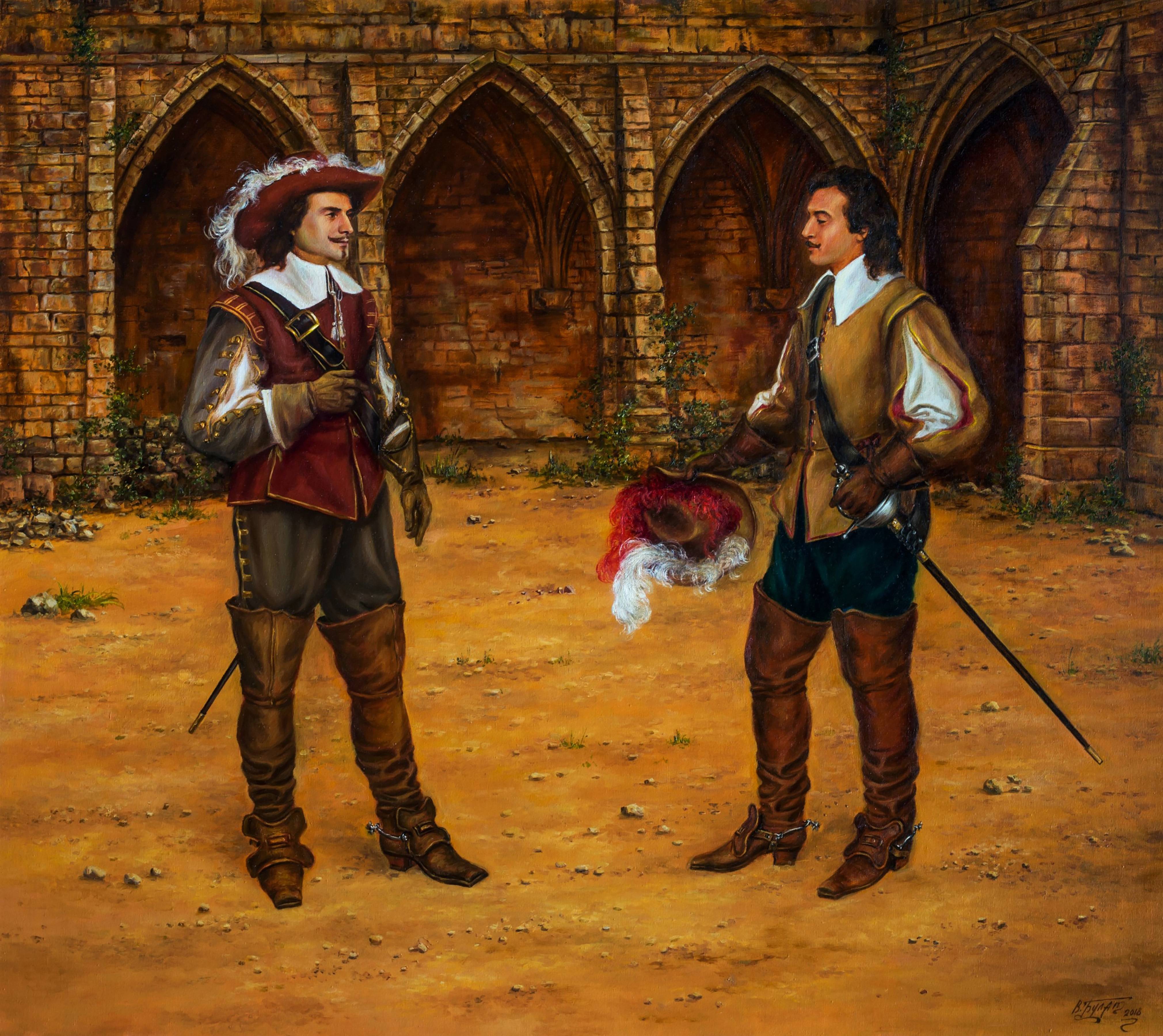Oil painting «Miracle Balm» - Based on A. Dumas's «The Three Musketeers». Ukrainian Vintage