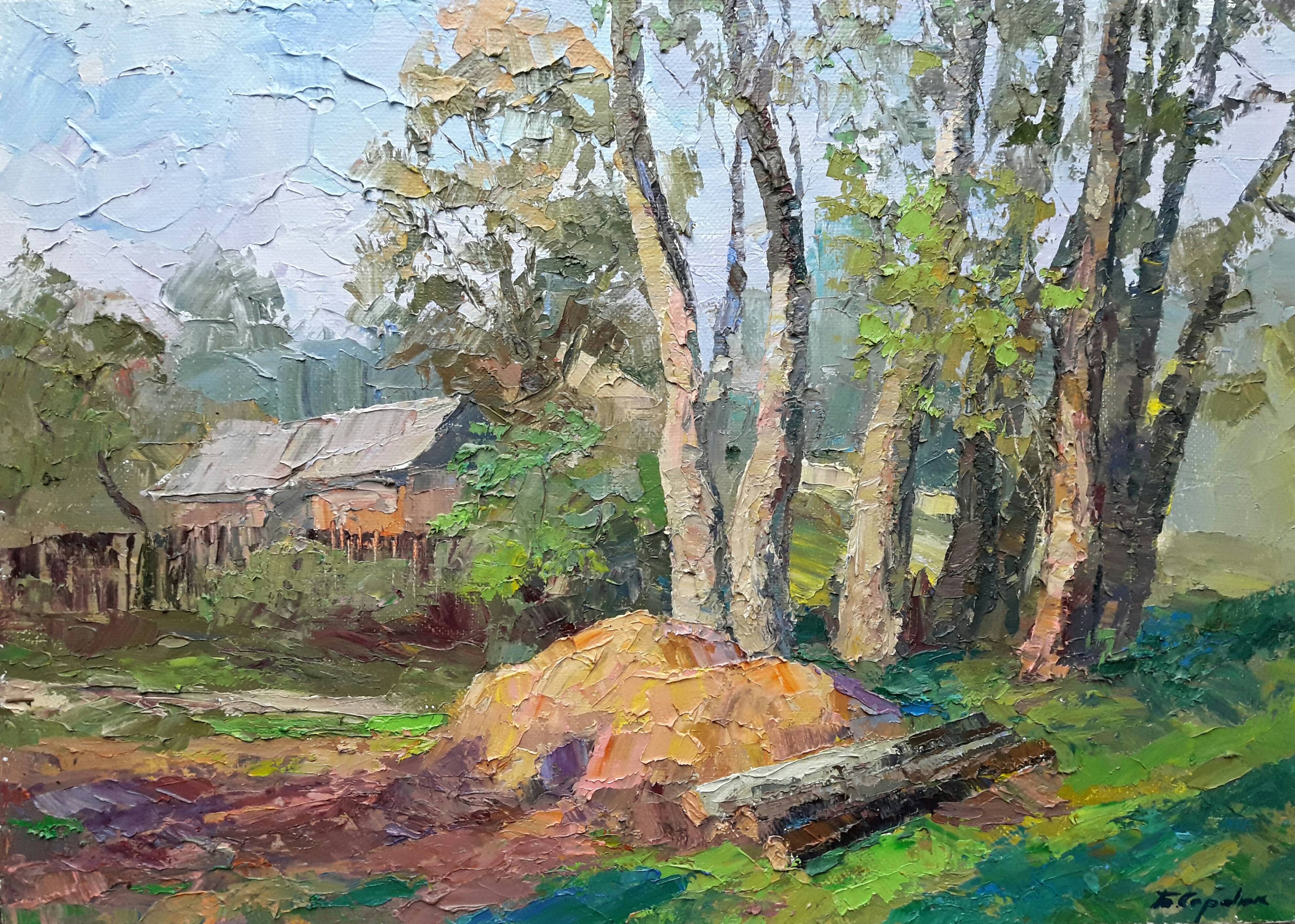 Oil painting In the Poplar. 