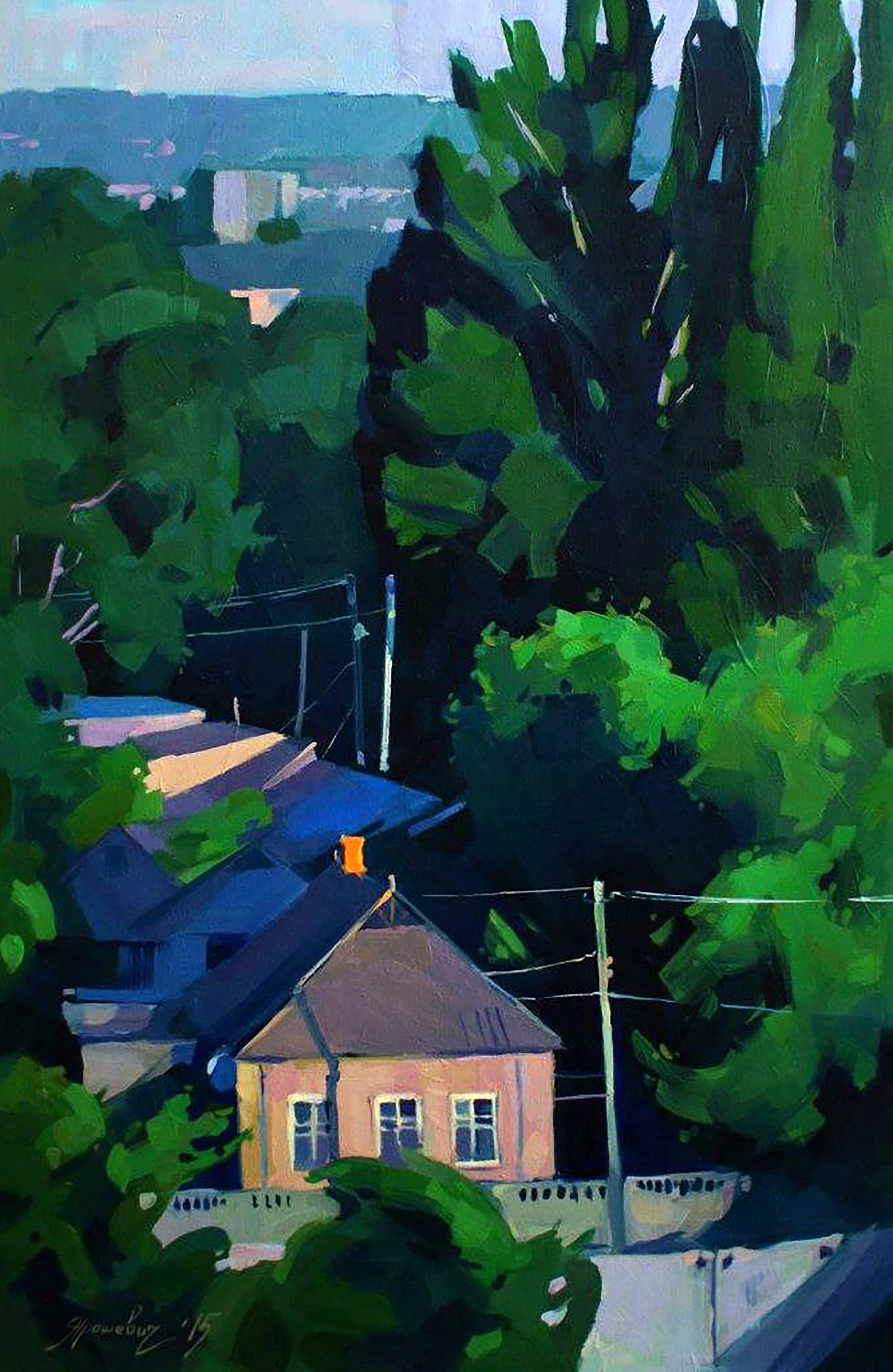 Oil painting At Five in the Morning. 
