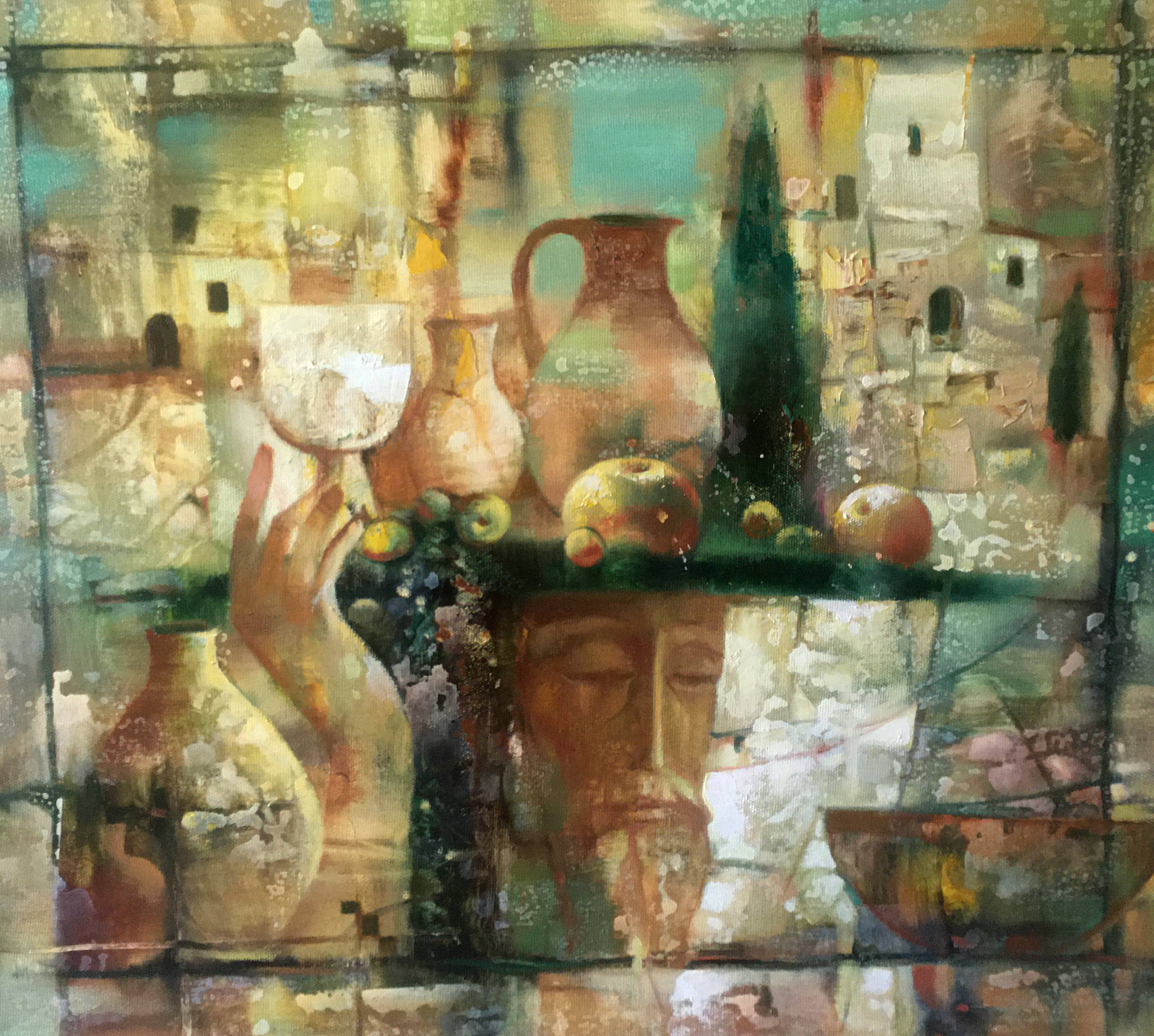 Oil painting Water Carrier. 