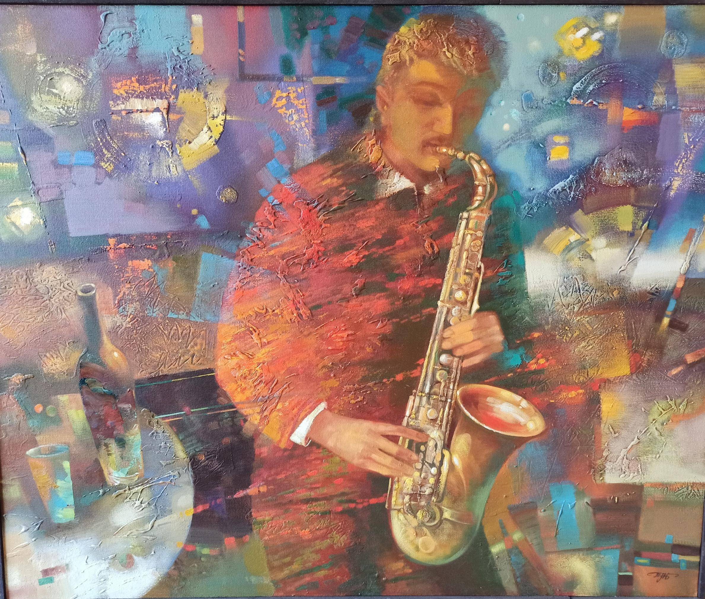 Oil painting Night Blues. 