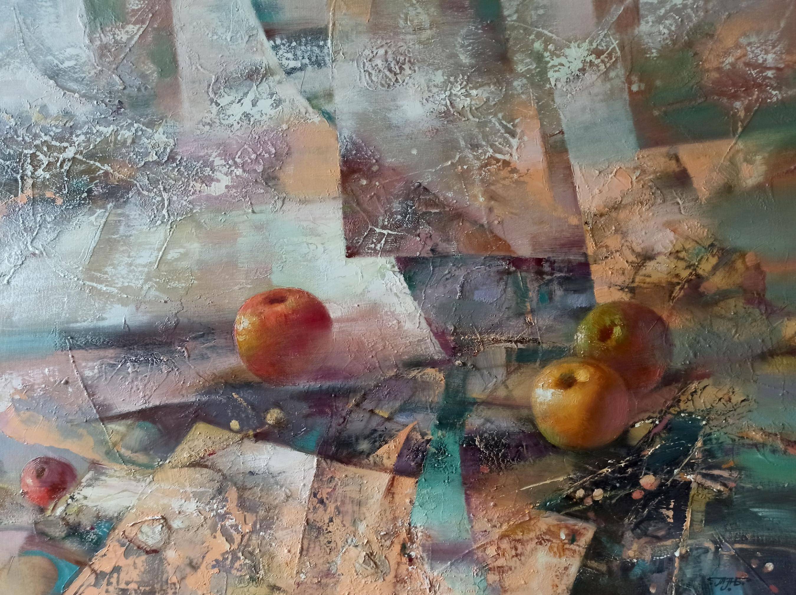 Oil painting Apples. 