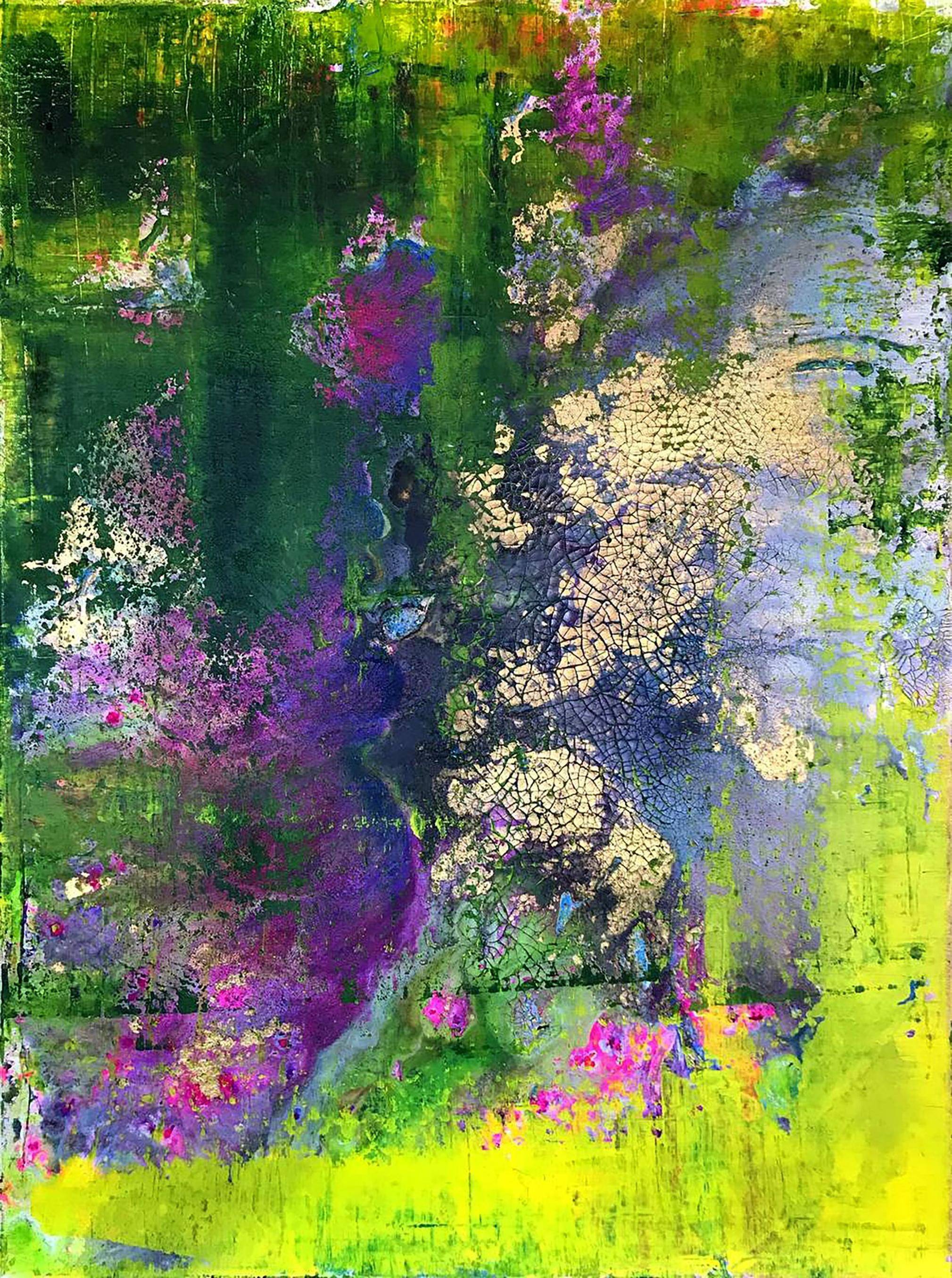 Oil painting Lilac Garden. 