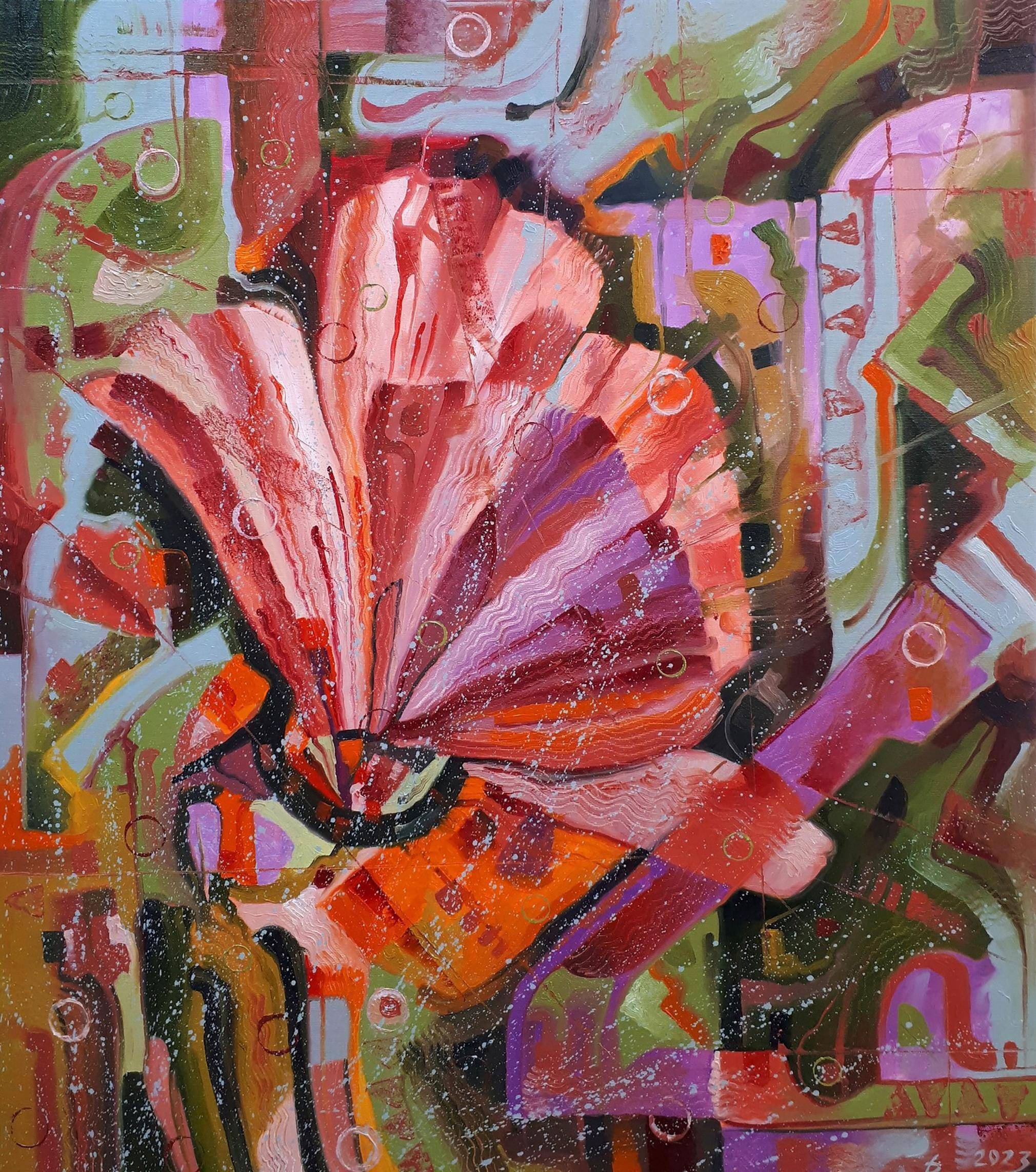 Oil painting Color Abstraction. Ukrainian Vintage