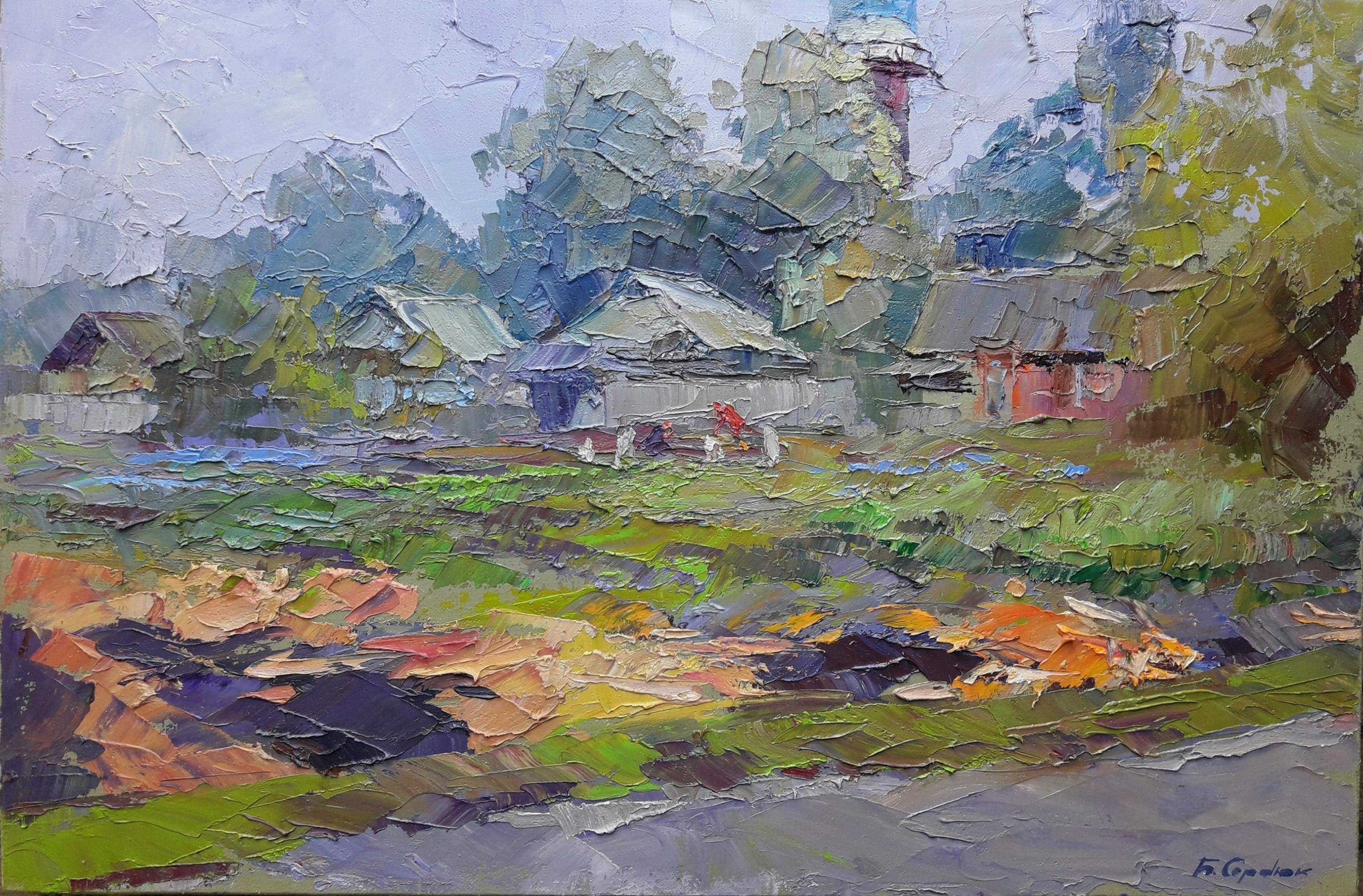 Oil painting On the Outskirts of Dykanka. Ukrainian Vintage