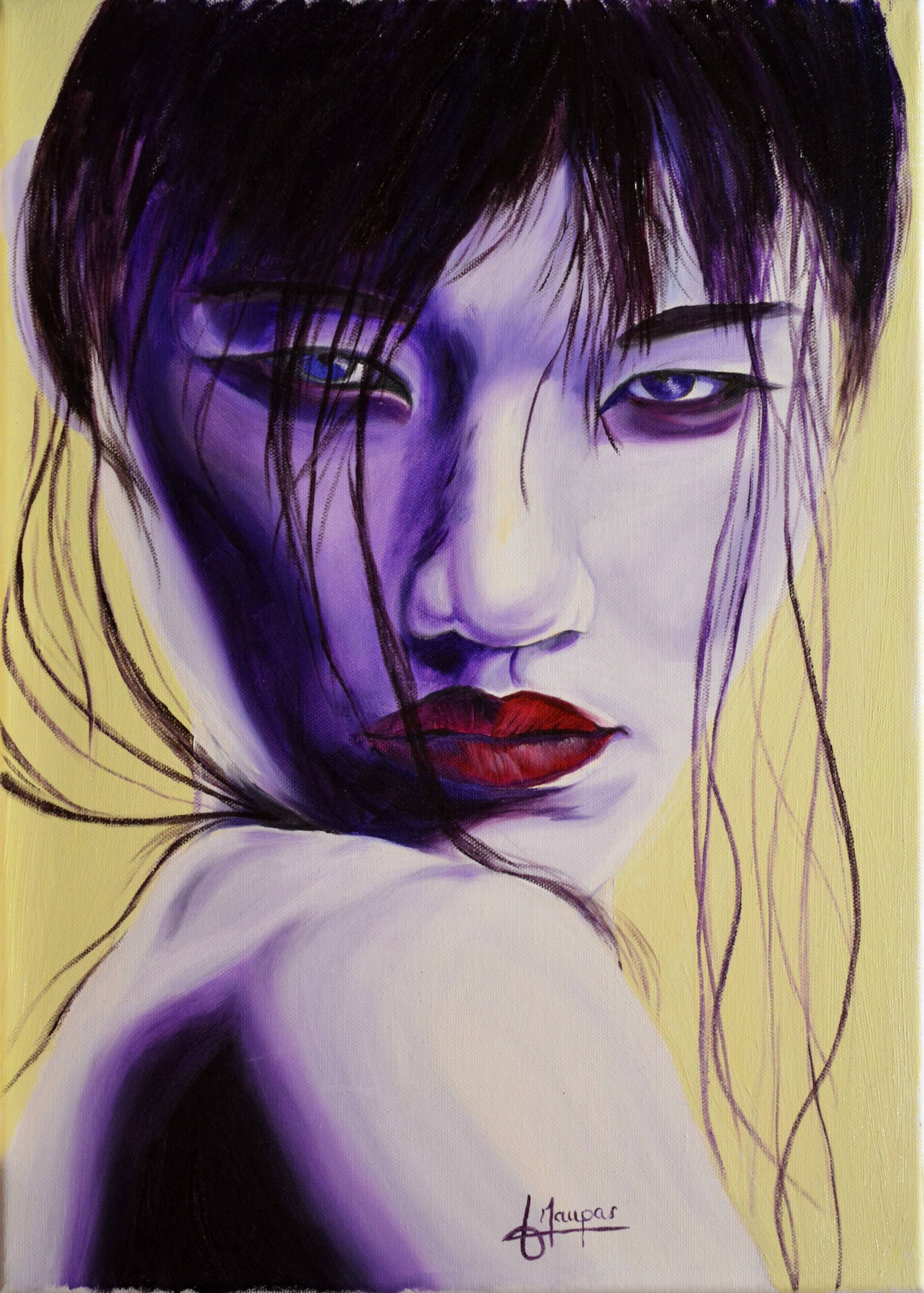 Chinoise en mauve. 