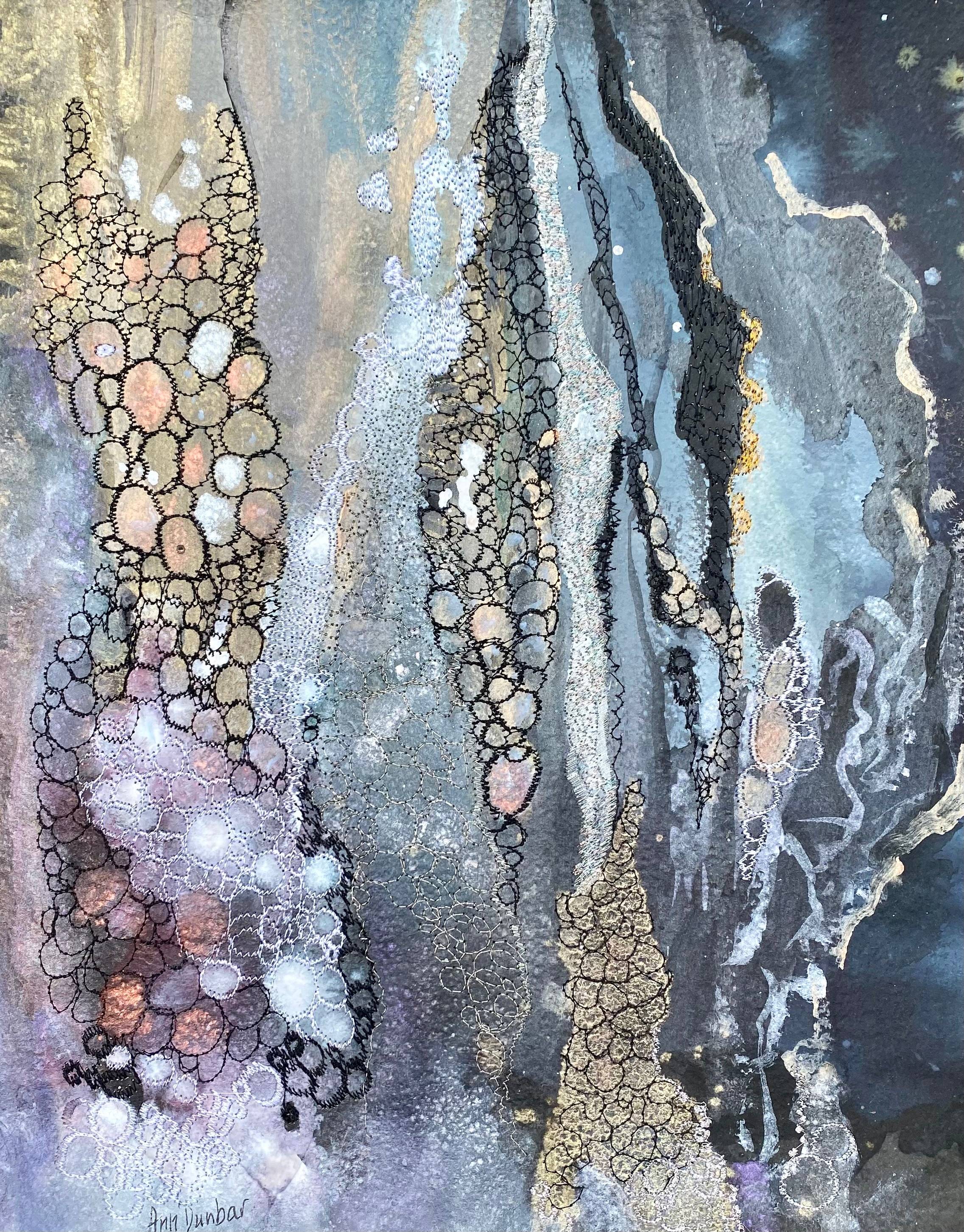 Drooling bubbles with foam. 