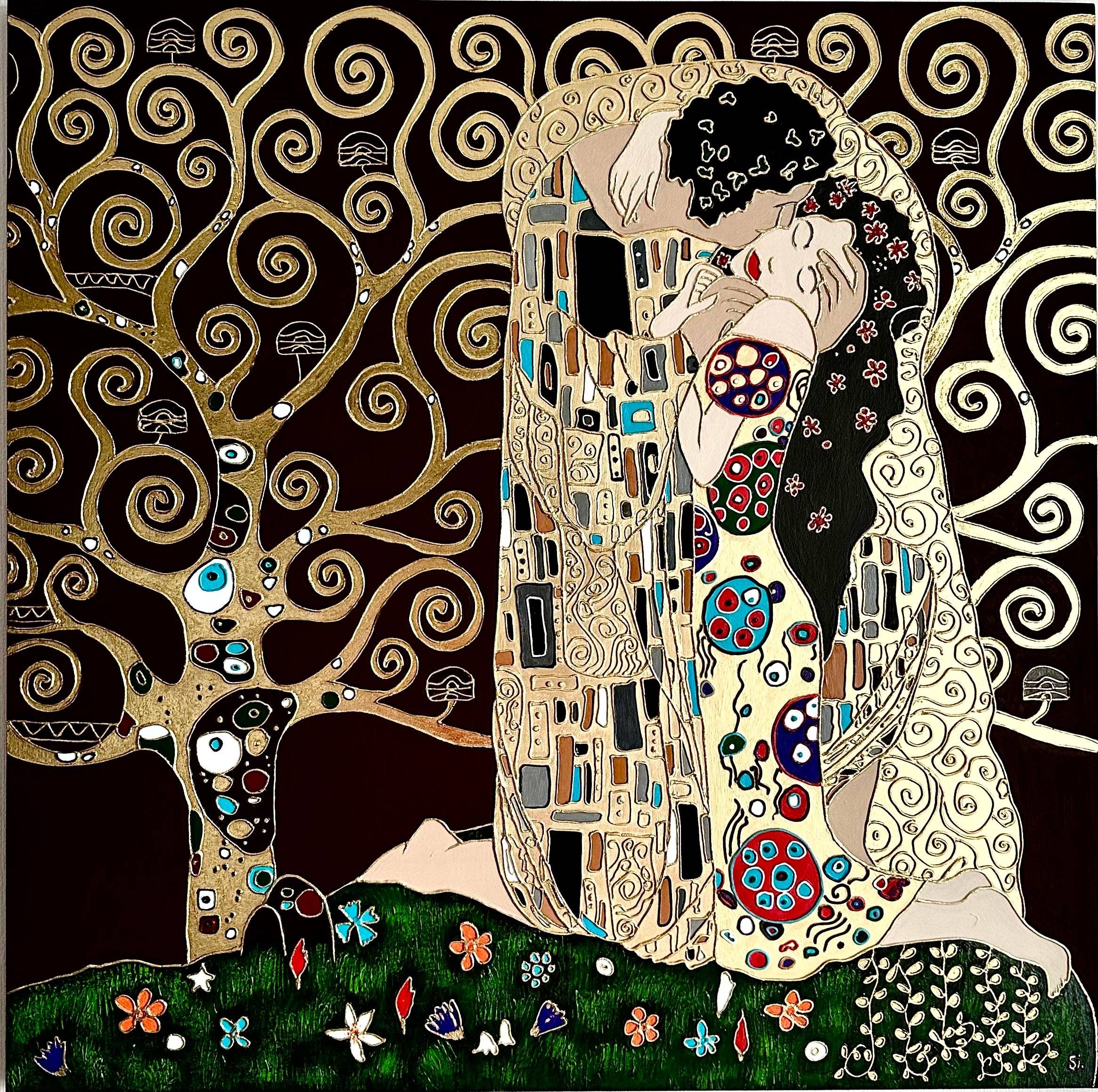 The kiss – homage to klimt. Si.
