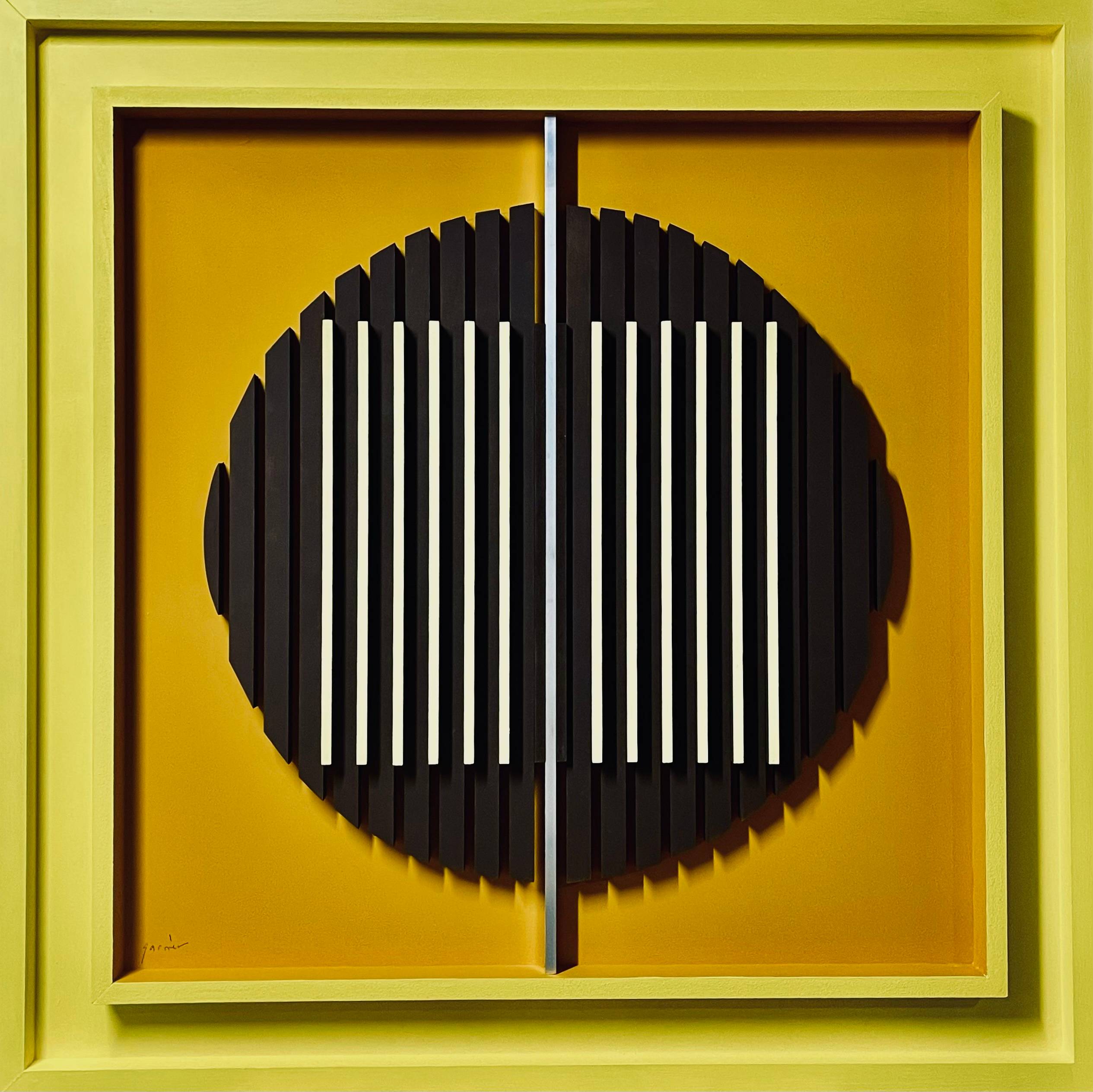 Hommage à Charlotte Perriand au Japon Relief polychrome et métal Format 100x100. Philippe Garnier De La Baudiniere