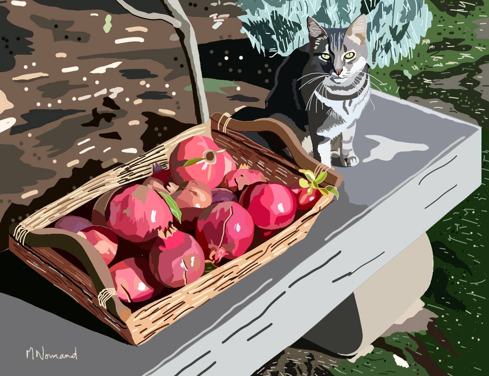 2025-10-07 Muse et les grenades du jardin de Michèle. 