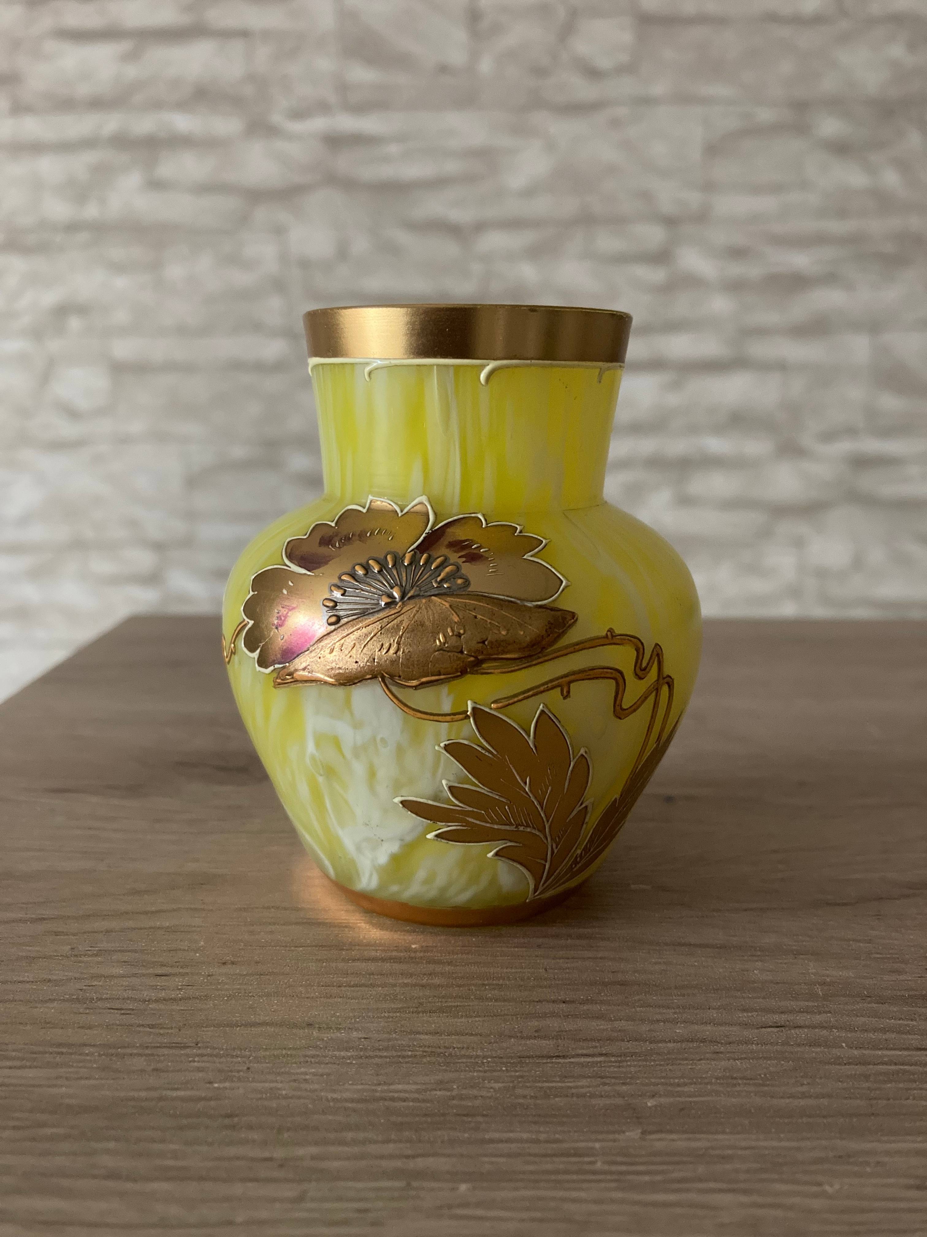 Glasziervase, “Svinemünde“, Ludwig Moser, Karlsbad, um 1890.. 