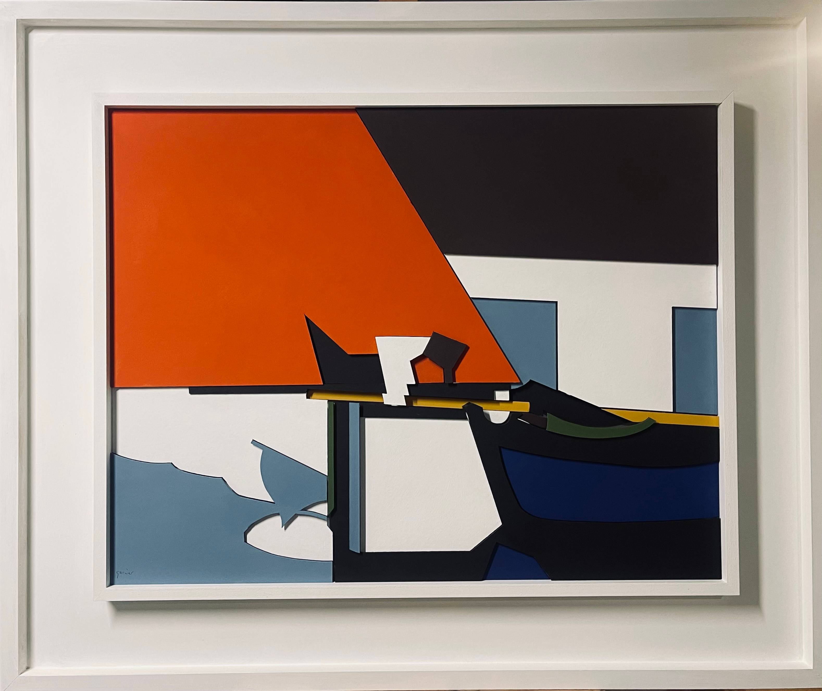 Le flobart Relief polychrome en carton dur. 