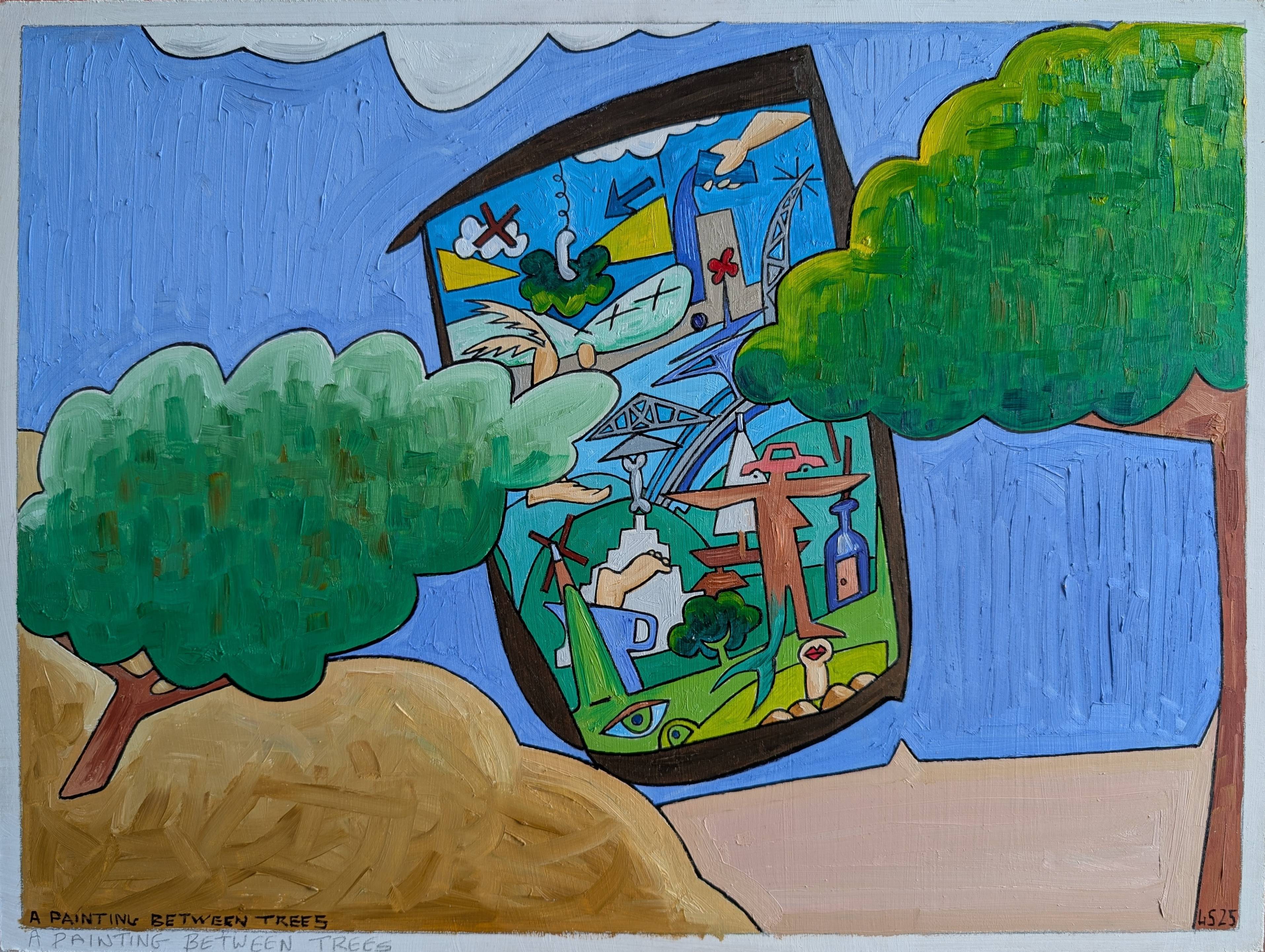 A Painting Between Trees. 