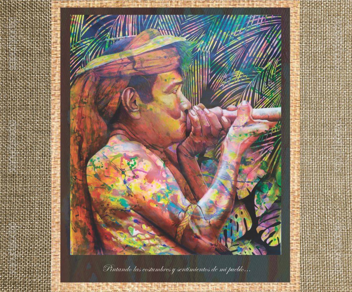 Chaman con cerbatana. Nelson José Álvarez Duran