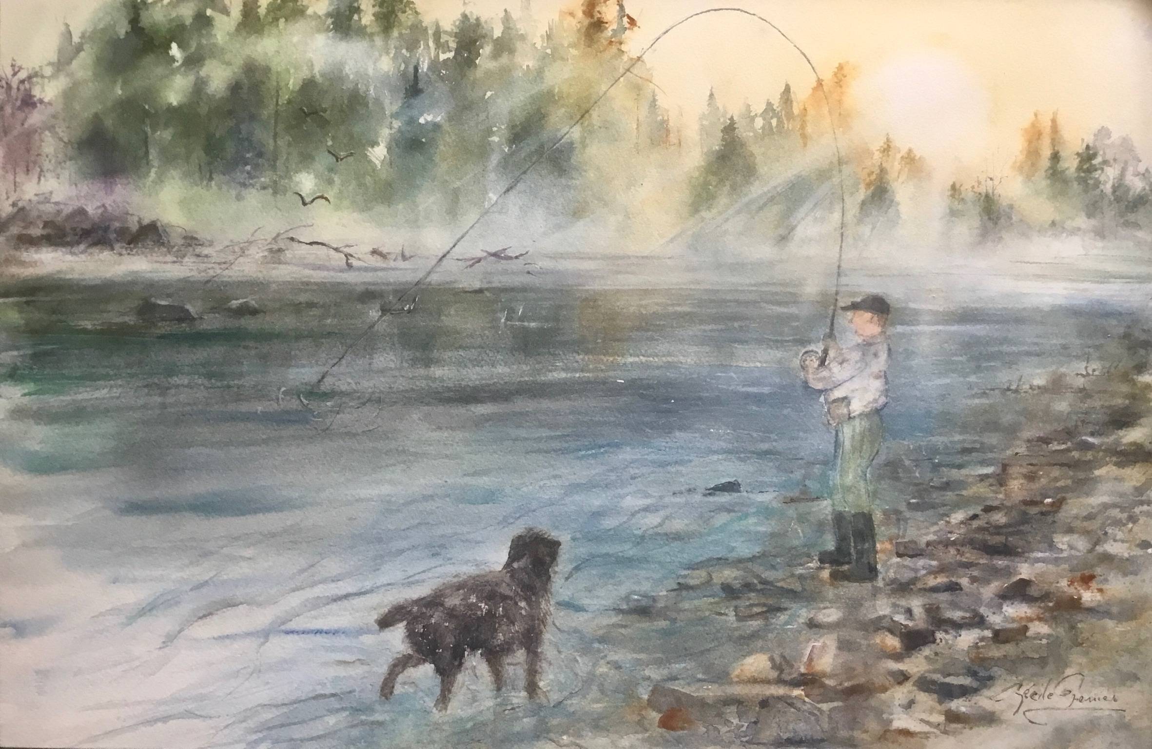 Pêche sur la rivière Bonaventure, Gaspésie. Cécile Grenier