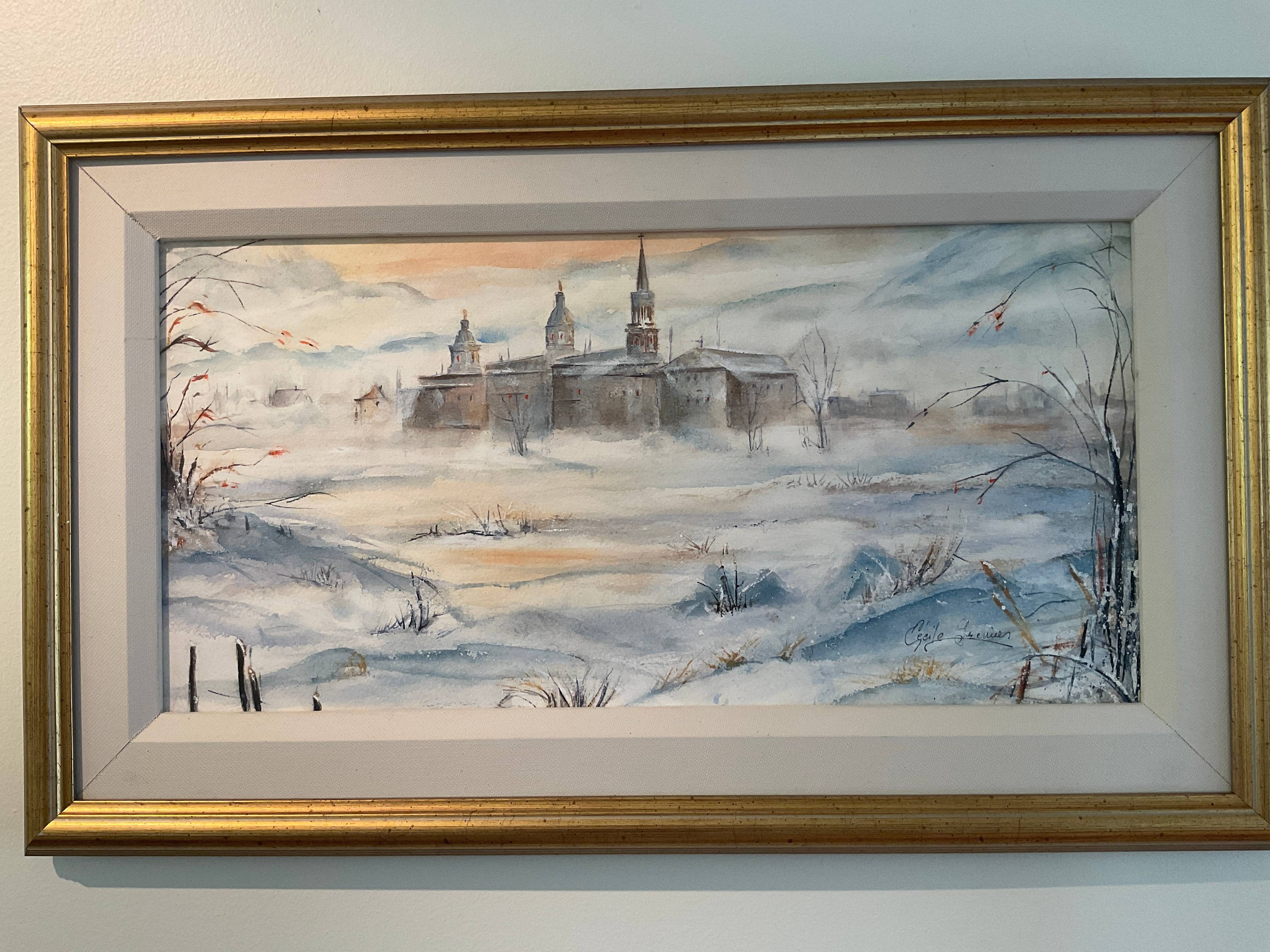 Les clochers dans la froidure, Baie-St-Paul, Québec, can.. Cécile Grenier