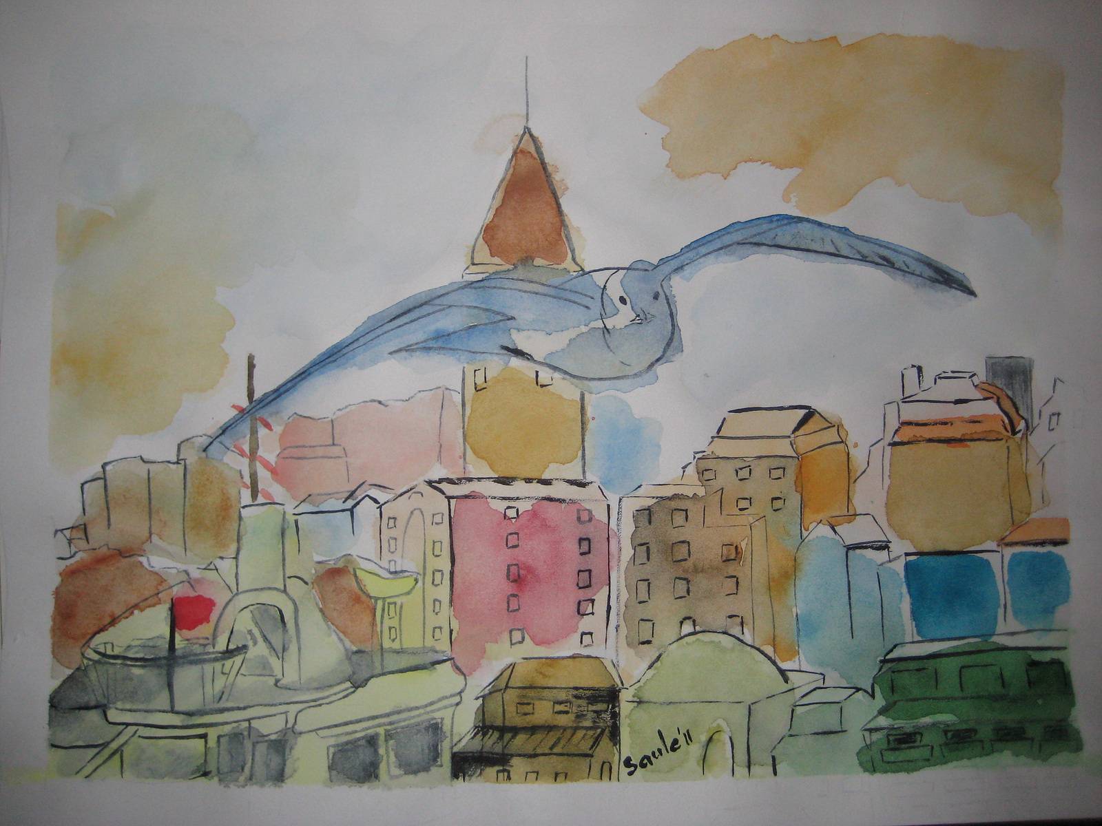 A seagull over Istanbul. Saule Saule Abdramanova