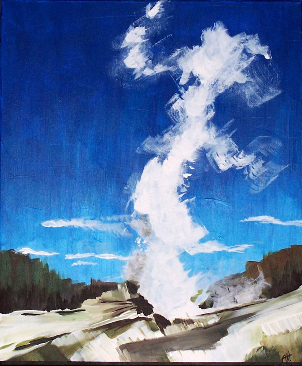 Geyzer in Yellowstone Park. 