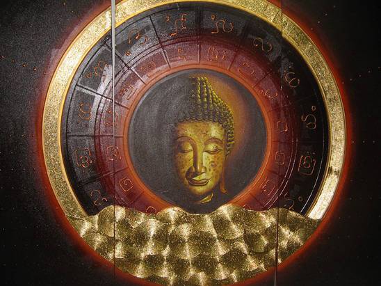 Buddha in the center of the universe. Pans Beautifulart
