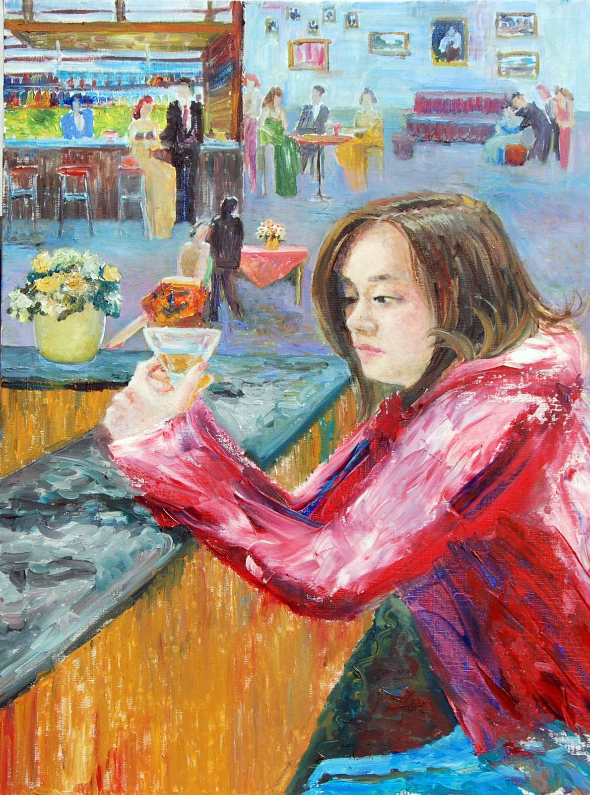 Chinese girl at the bar. Sharon Shen