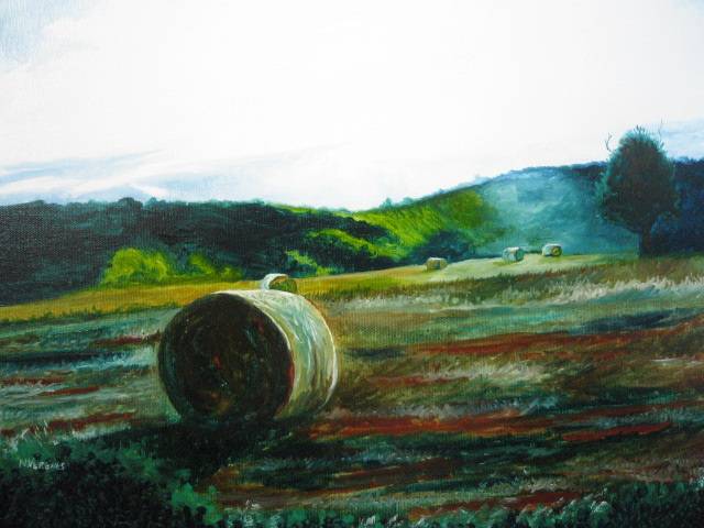 Haystacks effect sunset. 