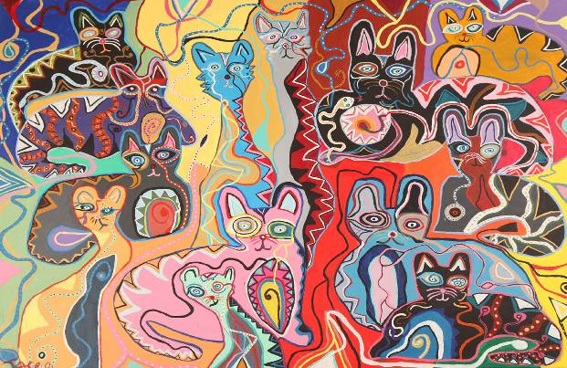 New abstract cat painting. Paul Jace