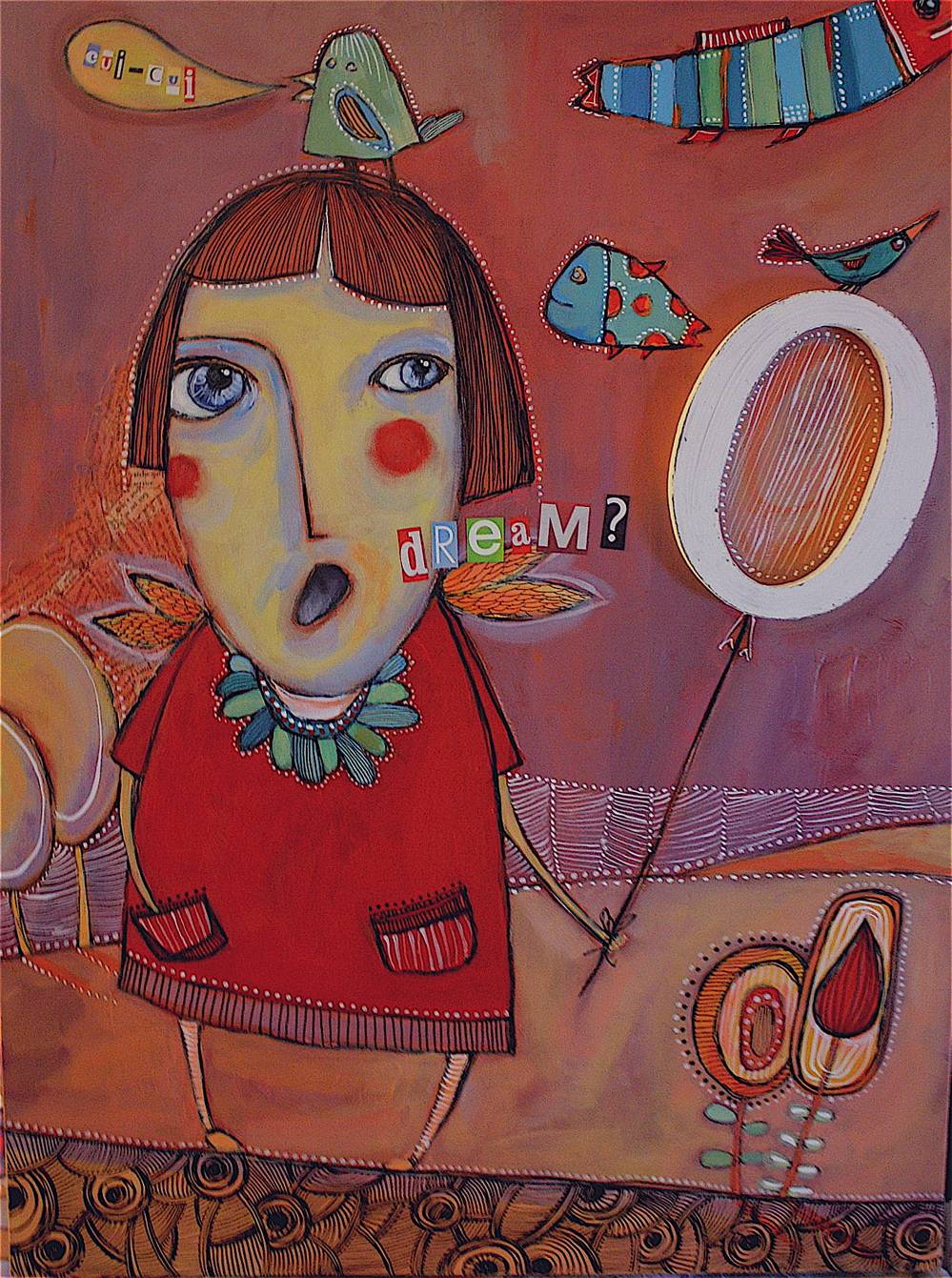 "Dream? "- Mixed media on canvas. 