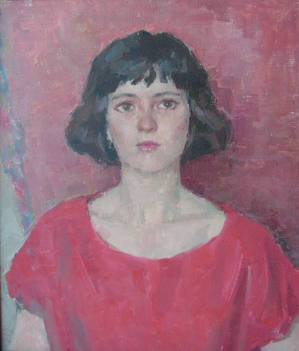 Girl portrait… Oil on canvas 1991…. Schuwalow Axel Zwiener